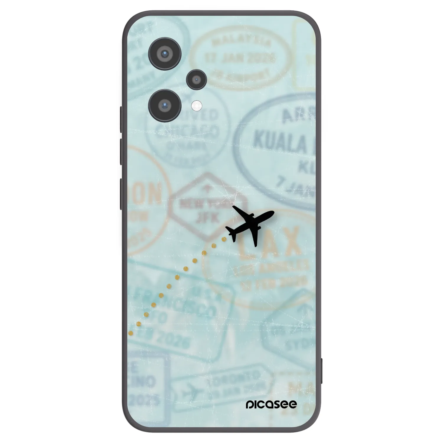 Picasee crna silikonska maskica za Realme 9 Pro 5G - FLIGHT PATH