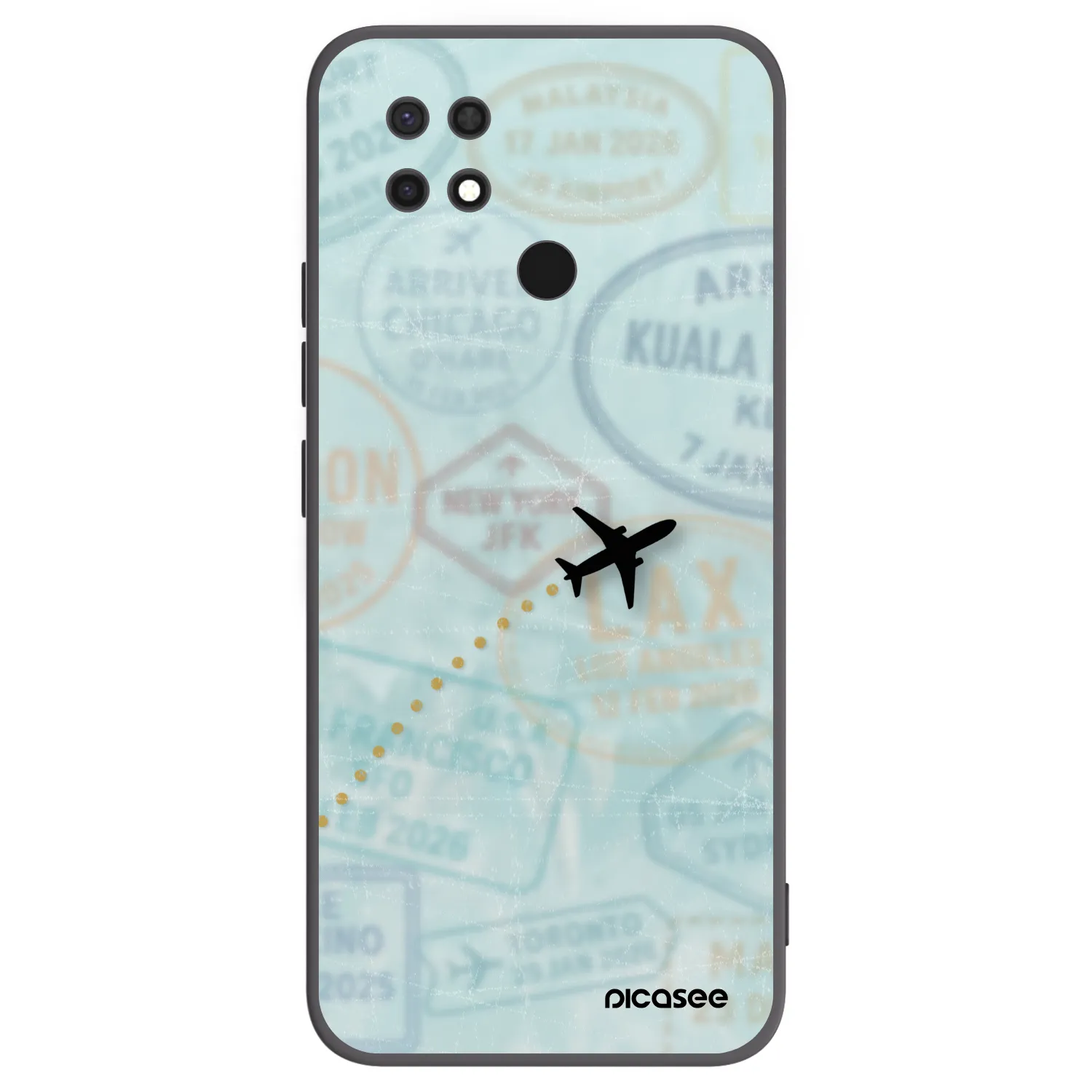 Picasee crna silikonska maskica za Xiaomi Redmi 10C - FLIGHT PATH