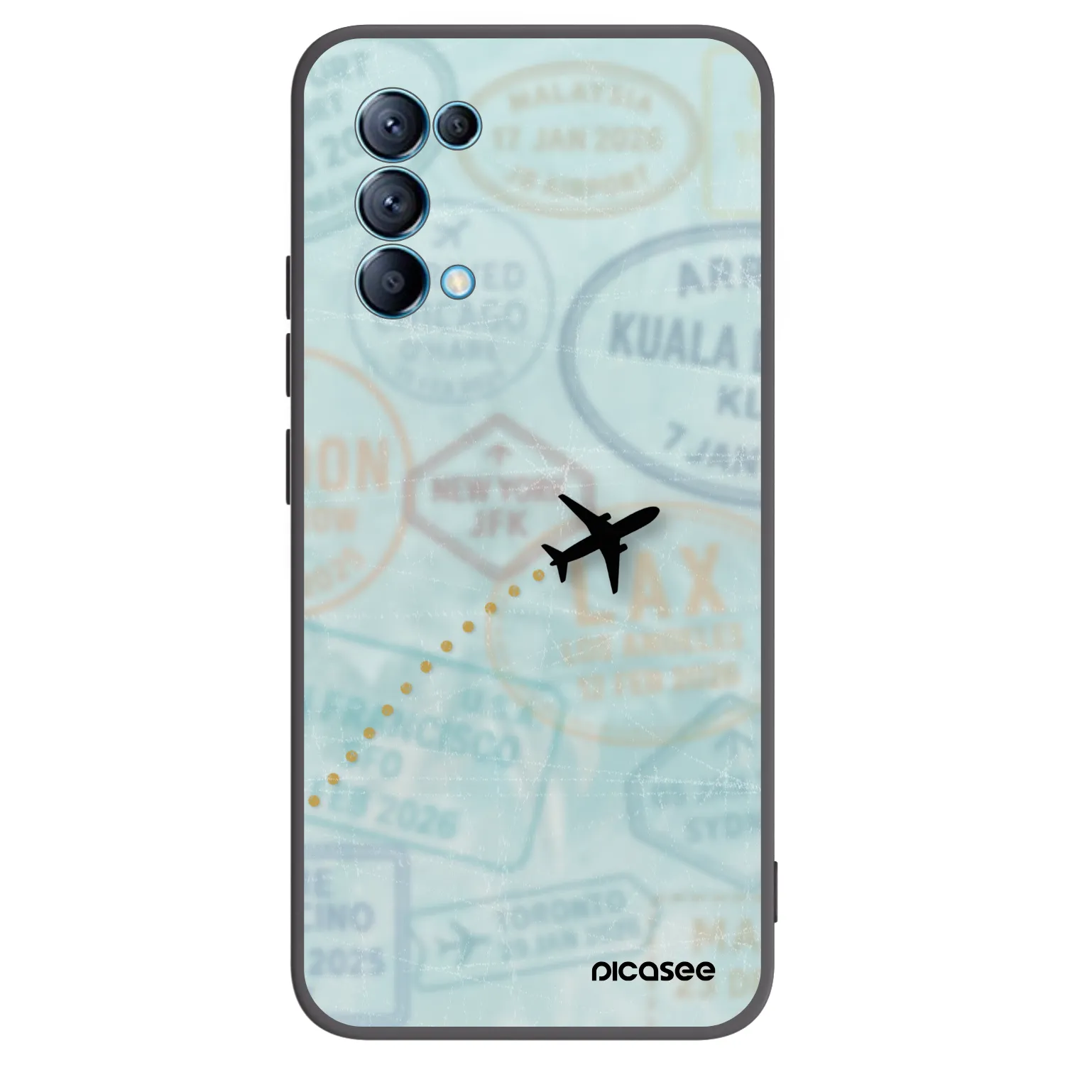Picasee crna silikonska maskica za OPPO Reno 5 5G - FLIGHT PATH