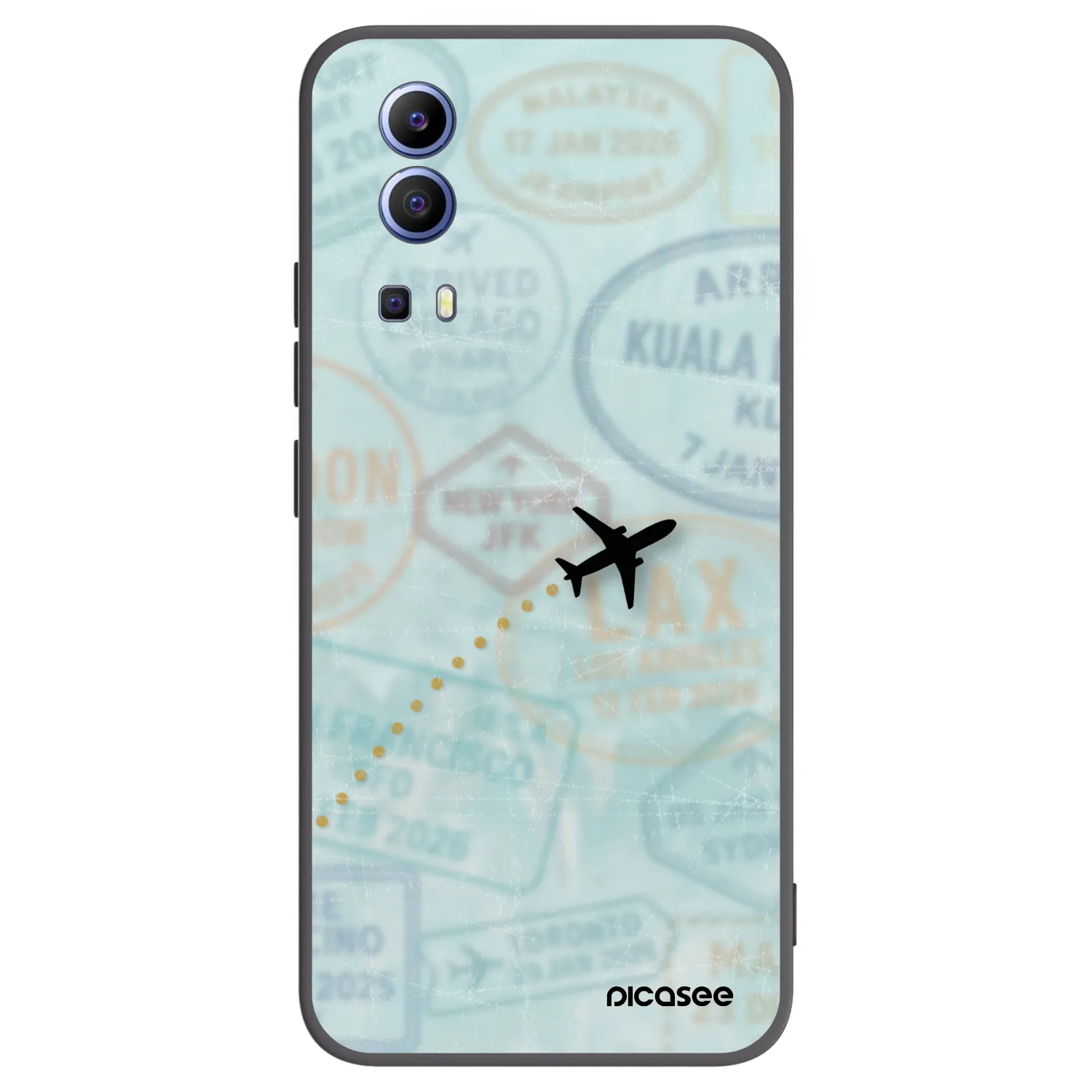 Picasee crna silikonska maskica za Vivo Y52 5G - FLIGHT PATH