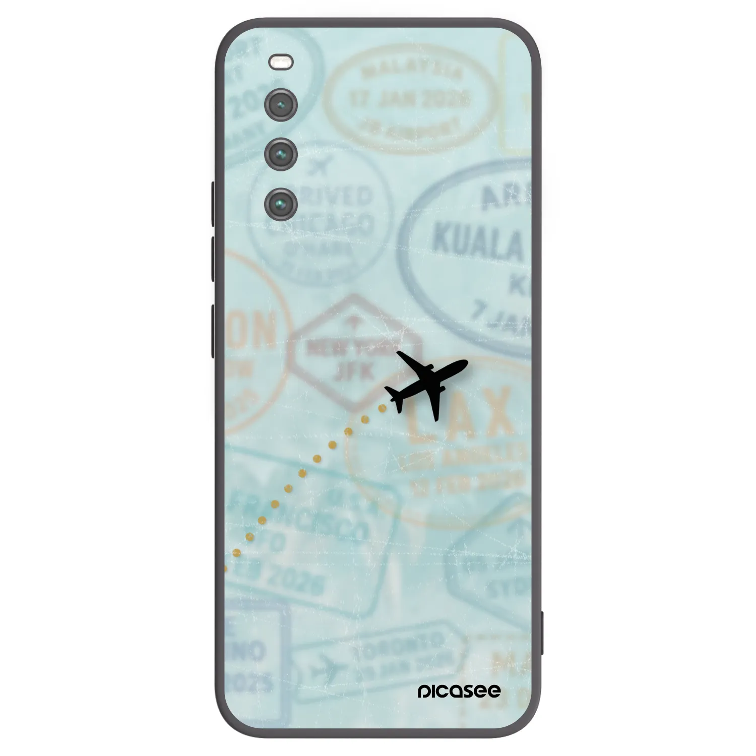 Picasee crna silikonska maskica za Sony Xperia 10 IV 5G - FLIGHT PATH
