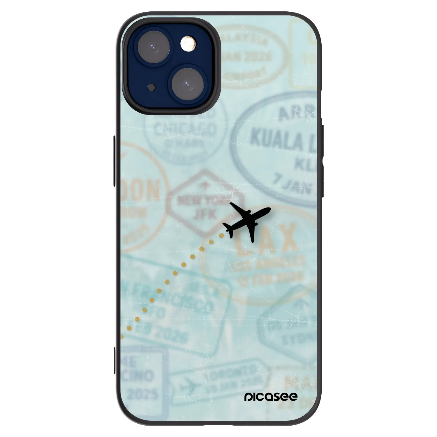 Picasee crna silikonska maskica za Apple iPhone 14 - FLIGHT PATH