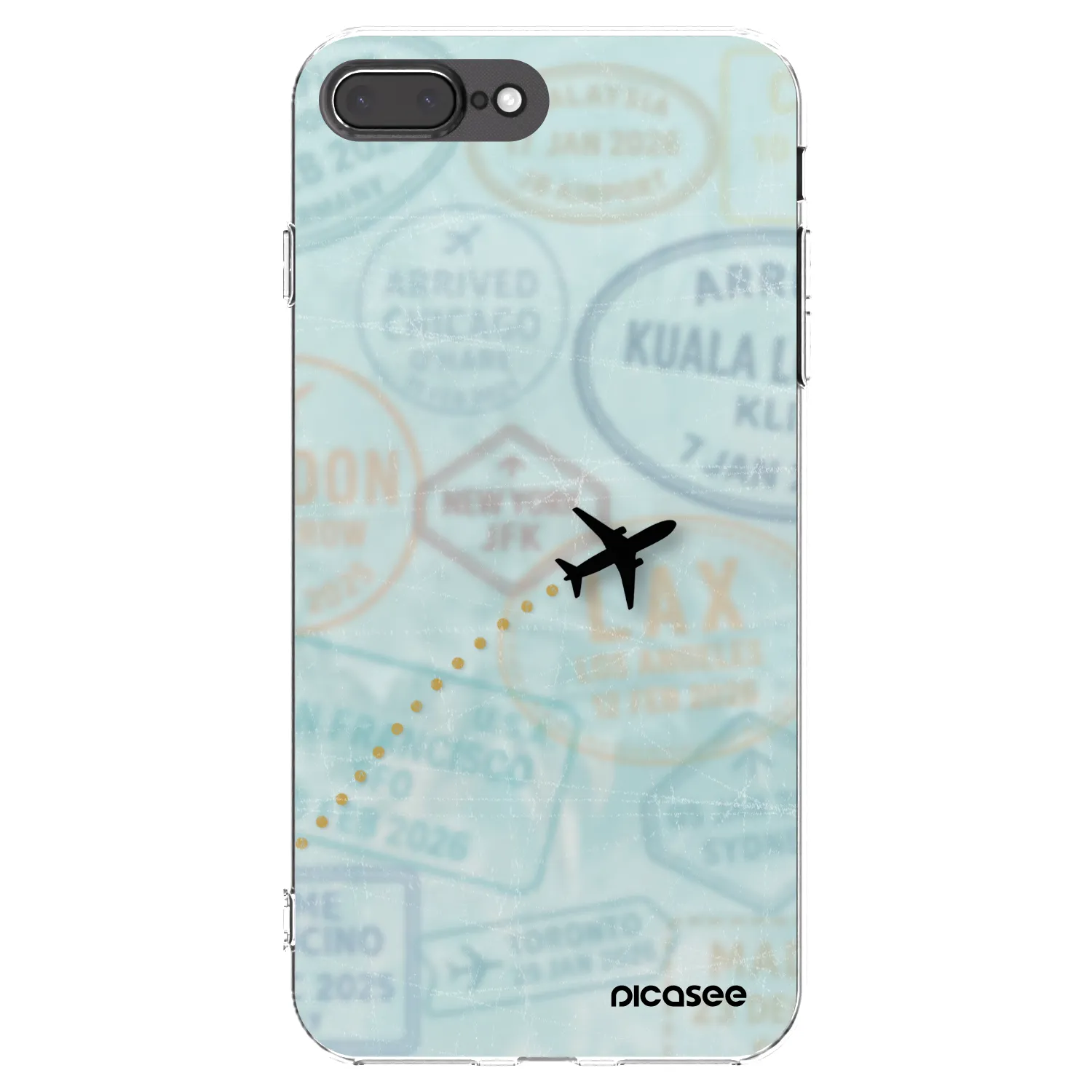 Picasee silikonska prozirna maskica za Apple iPhone 8 Plus - FLIGHT PATH