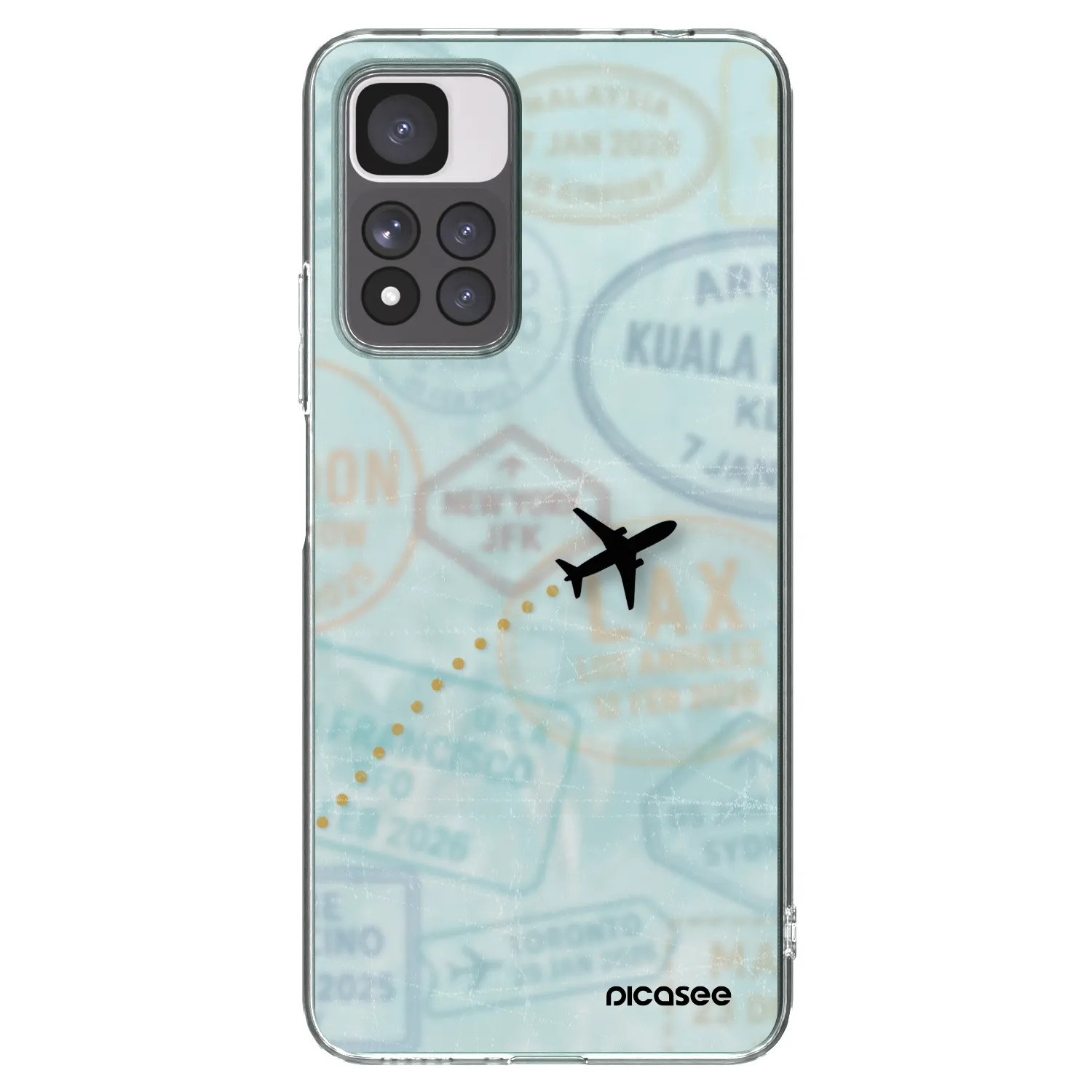Picasee silikonska prozirna maskica za Xiaomi Redmi Note 11 Pro+ 5G - FLIGHT PATH