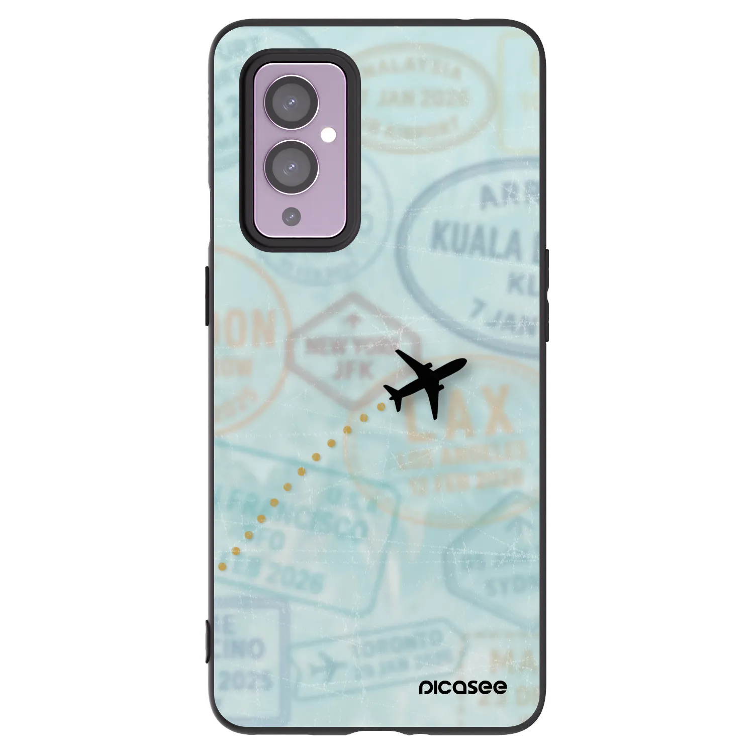 Picasee crna silikonska maskica za OnePlus 9 - FLIGHT PATH