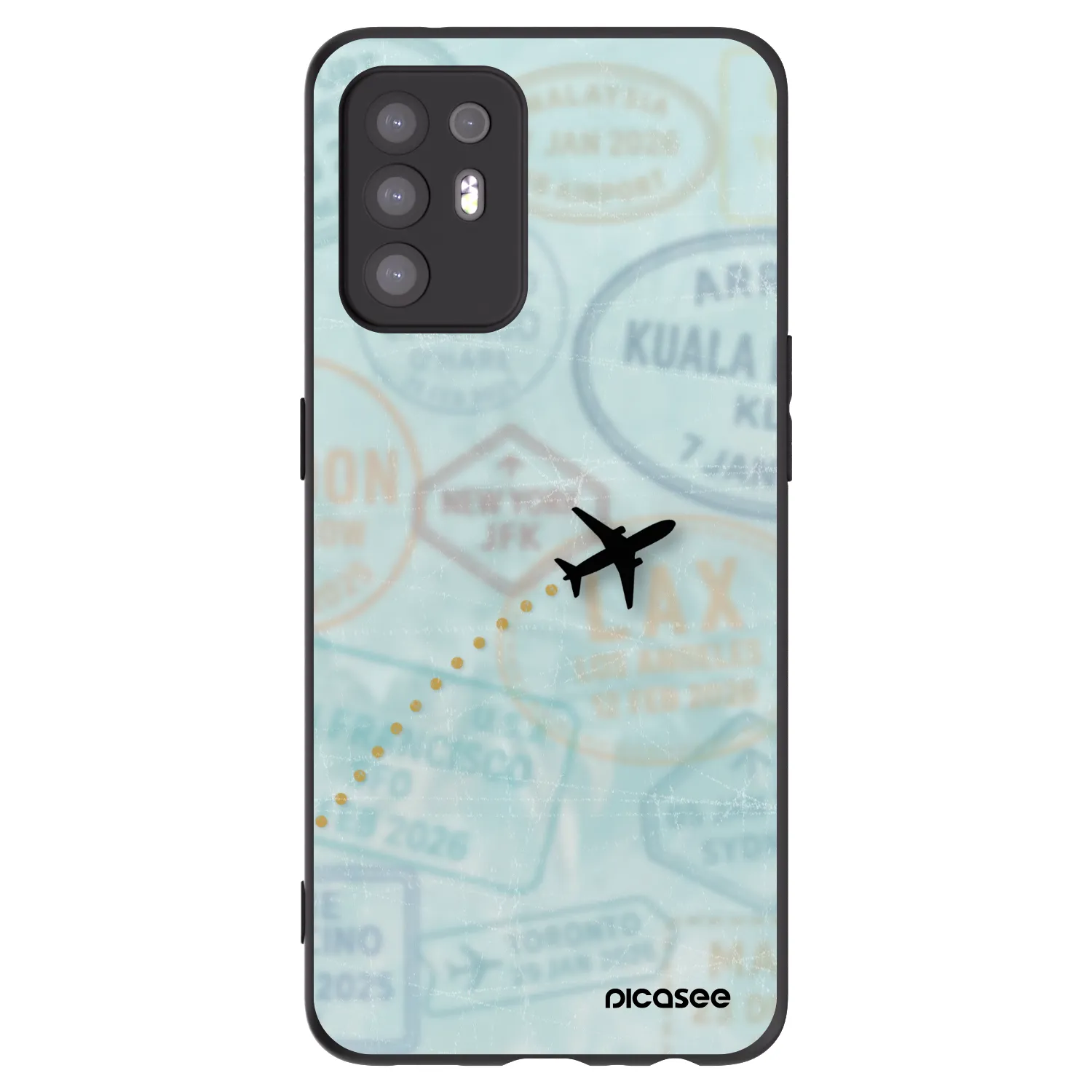 Picasee crna silikonska maskica za OPPO A94 5G - FLIGHT PATH