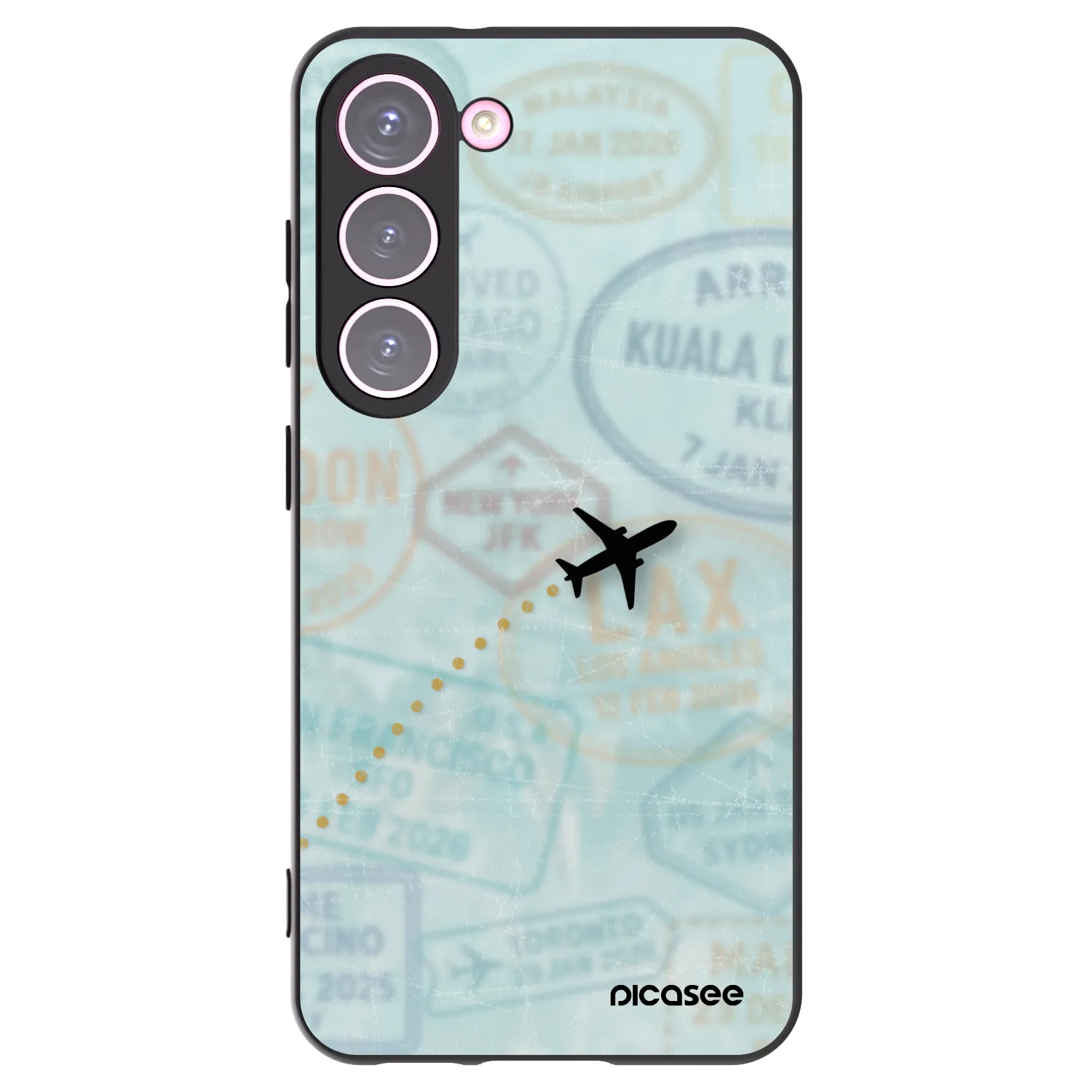 Picasee crna silikonska maskica za Samsung Galaxy S23 5G - FLIGHT PATH