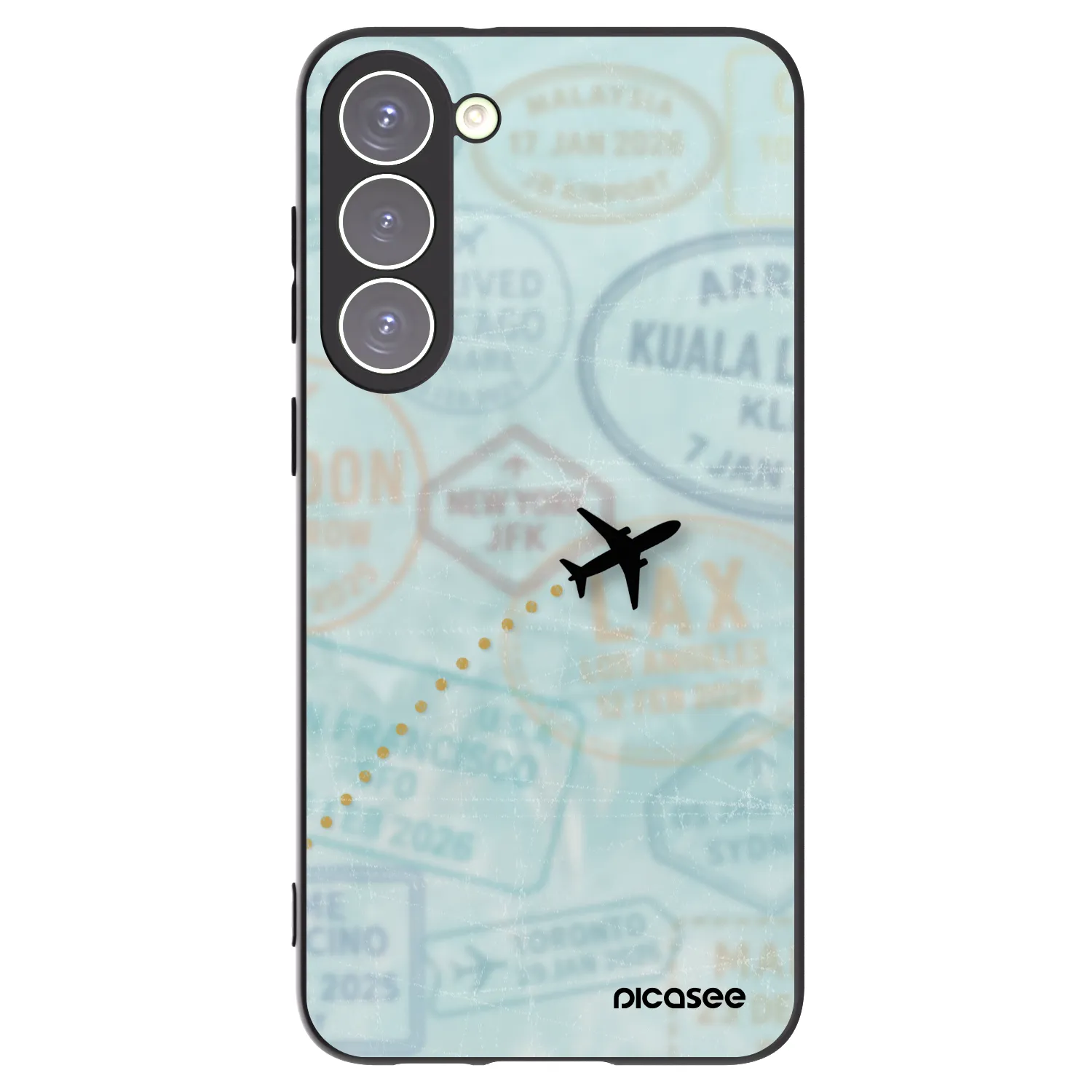 Picasee crna silikonska maskica za Samsung Galaxy S23+ 5G - FLIGHT PATH