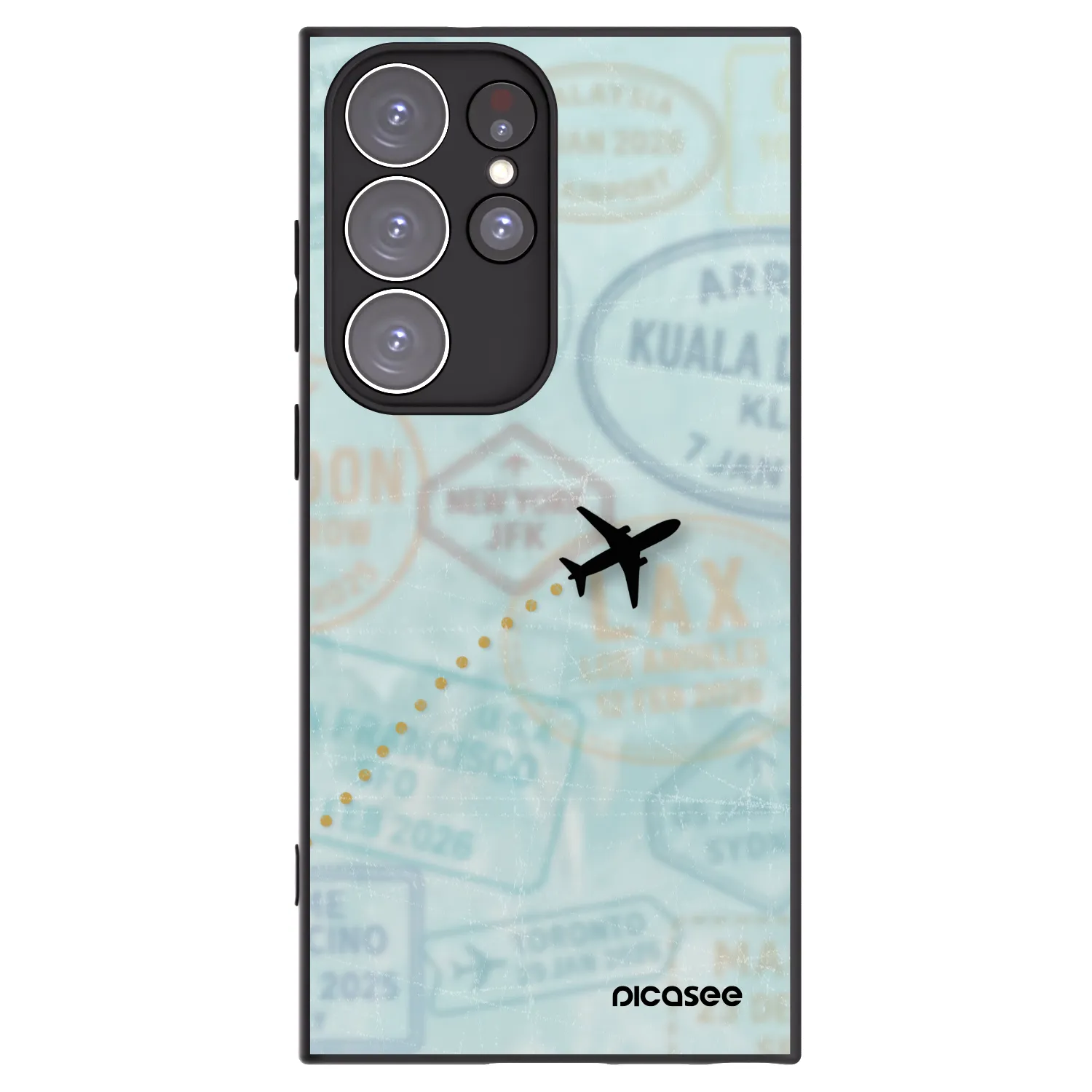Picasee crna silikonska maskica za Samsung Galaxy S23 Ultra 5G - FLIGHT PATH