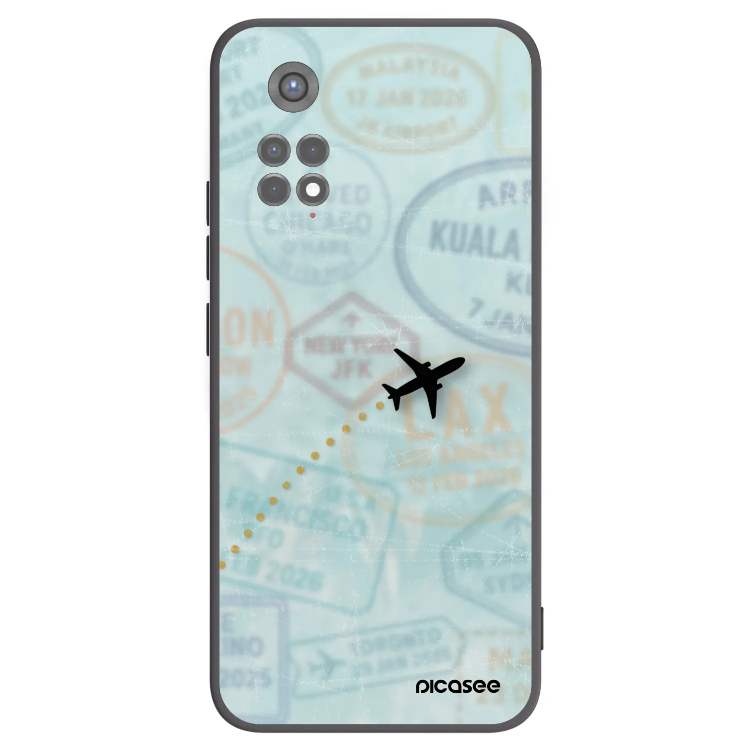 Picasee crna silikonska maskica za Xiaomi Redmi Note 11S 5G - FLIGHT PATH