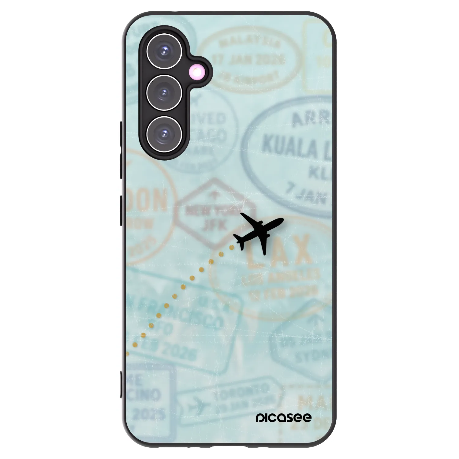 Picasee crna silikonska maskica za Samsung Galaxy A54 5G A546B - FLIGHT PATH