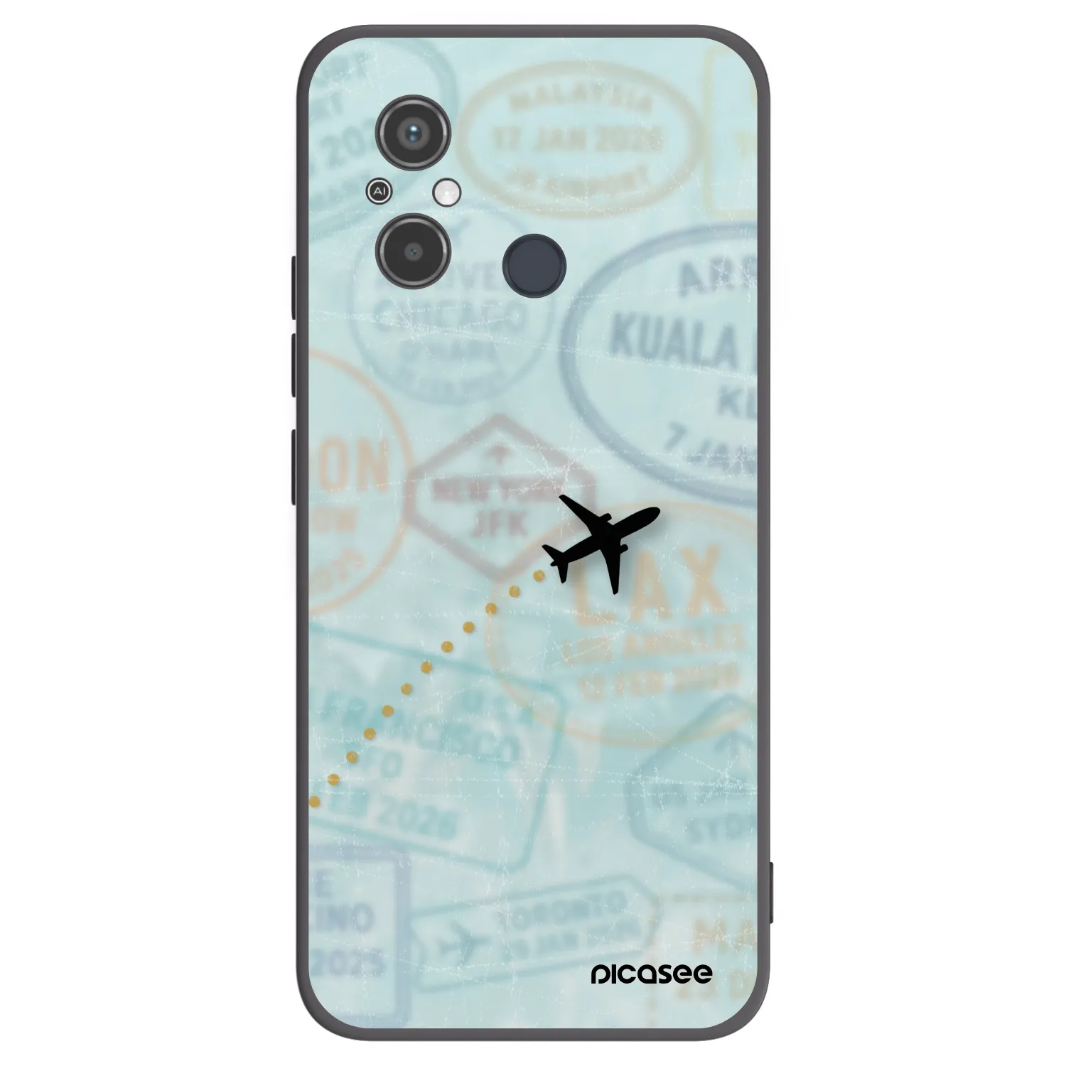 Picasee crna silikonska maskica za Xiaomi Redmi 12C - FLIGHT PATH