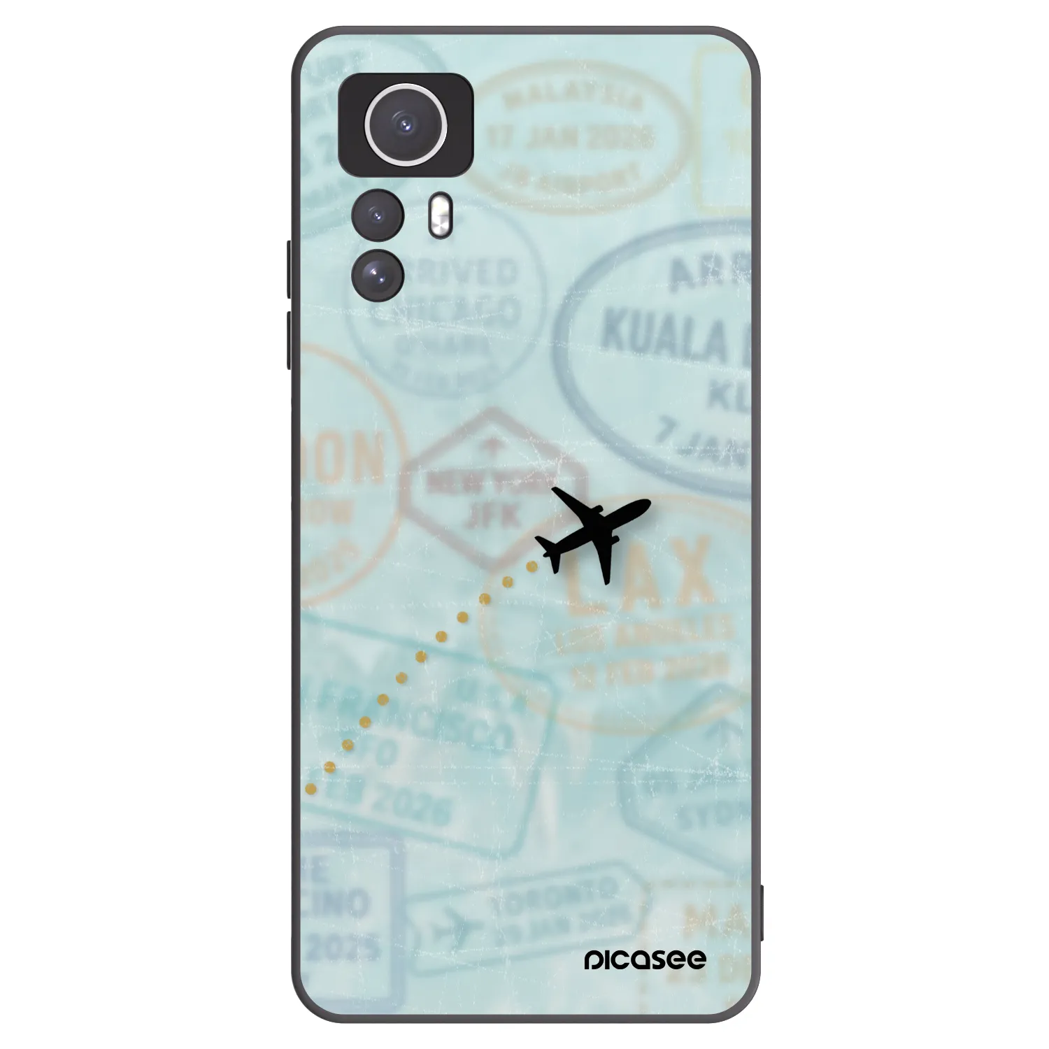 Picasee crna silikonska maskica za Xiaomi Redmi Note 12S - FLIGHT PATH
