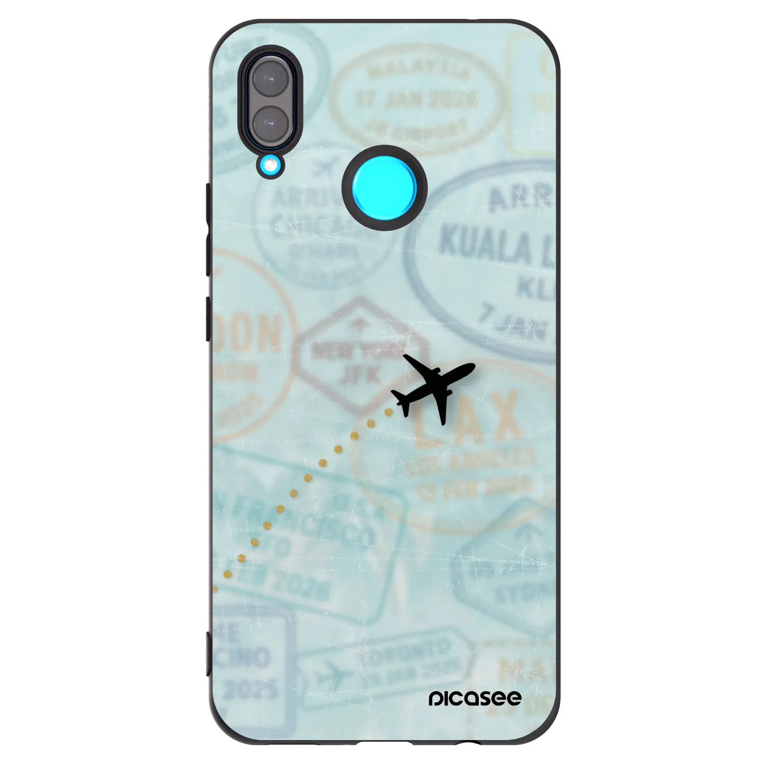 Picasee crna silikonska maskica za Huawei Nova 3 - FLIGHT PATH