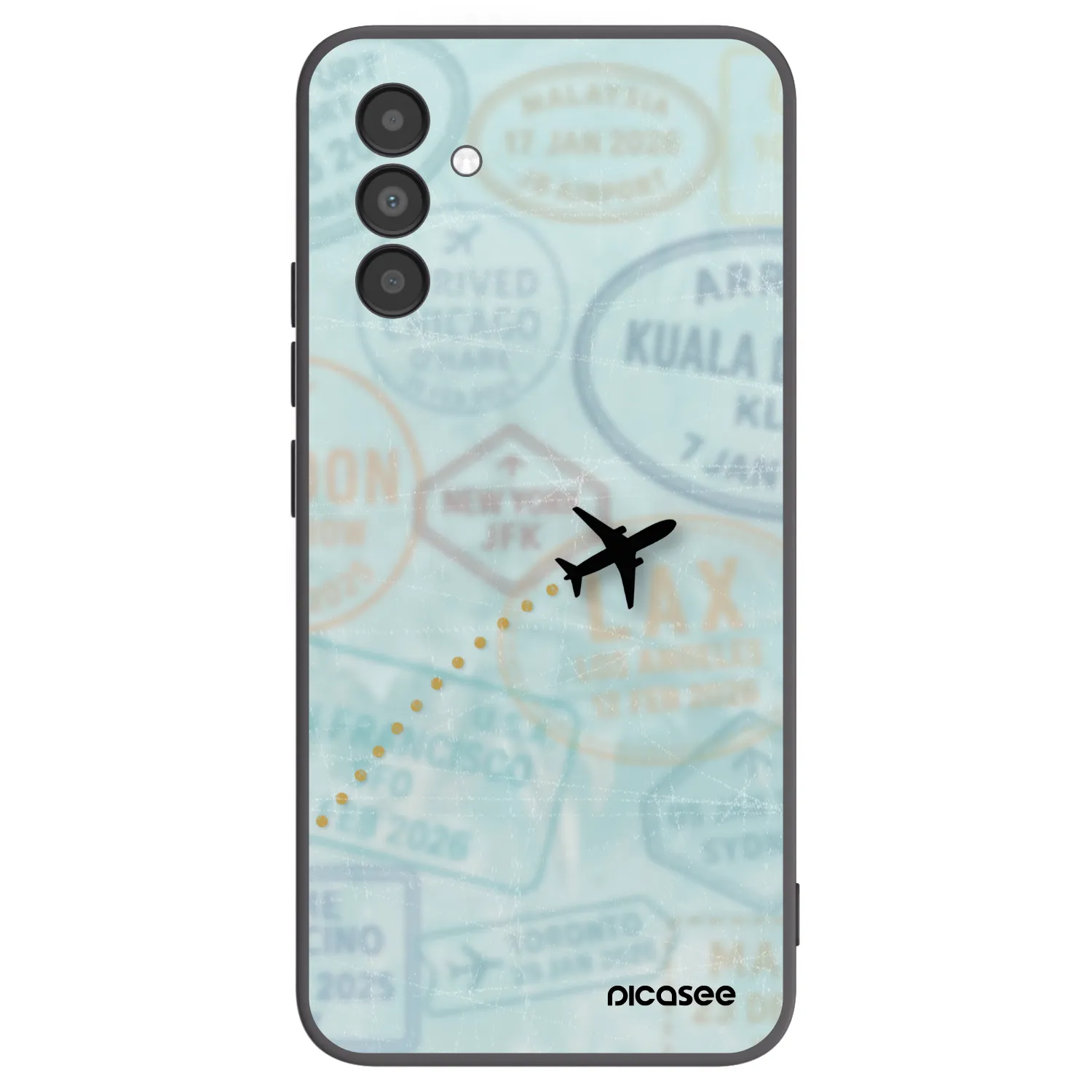 Picasee crna silikonska maskica za Samsung Galaxy A04s A047F - FLIGHT PATH
