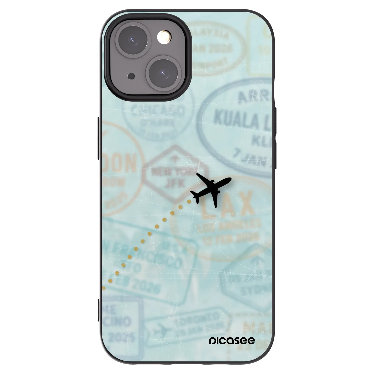Picasee crna silikonska maskica za Apple iPhone 15 - FLIGHT PATH