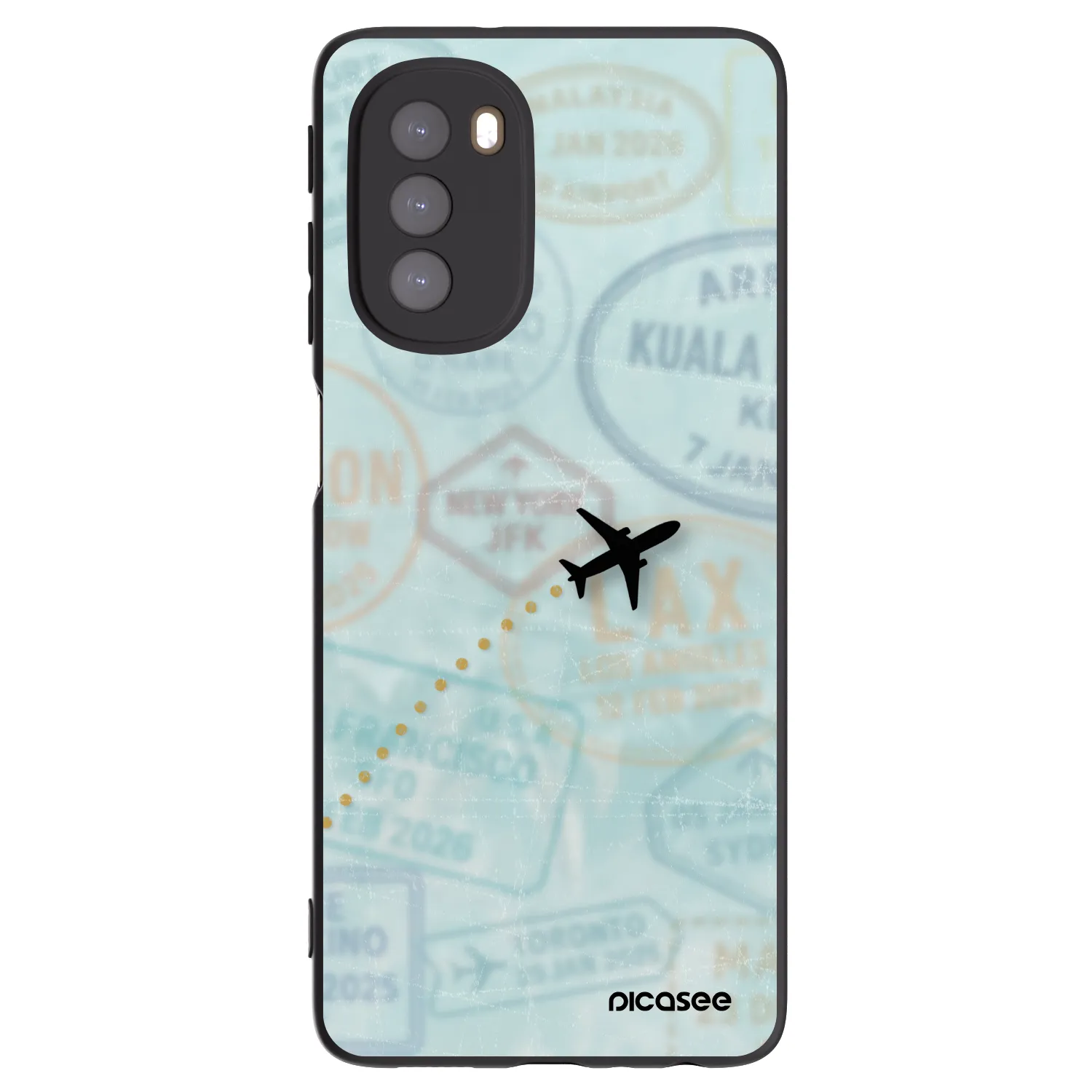 Picasee crna silikonska maskica za Motorola Moto G51 - FLIGHT PATH
