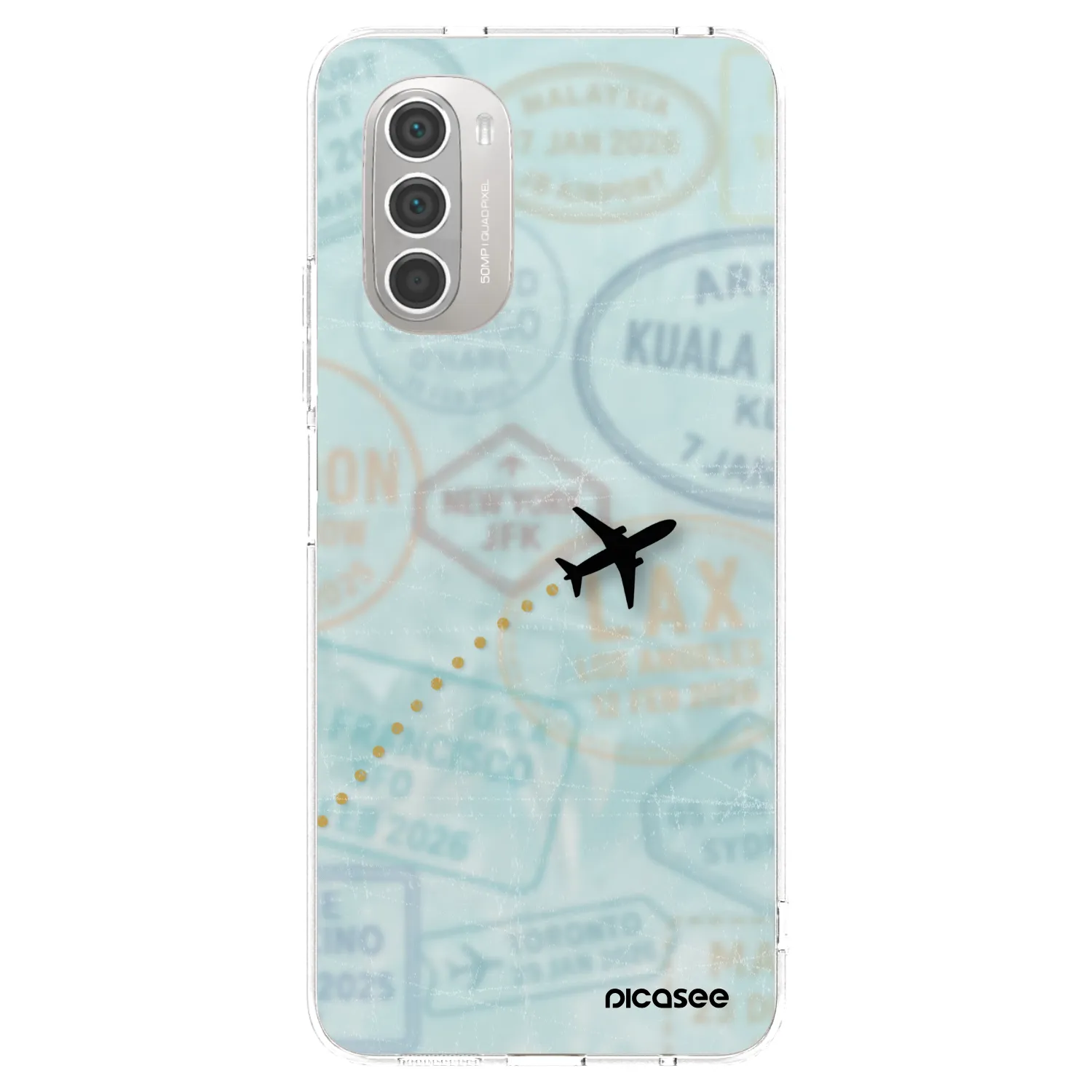 Picasee silikonska prozirna maskica za Motorola Moto G51 - FLIGHT PATH