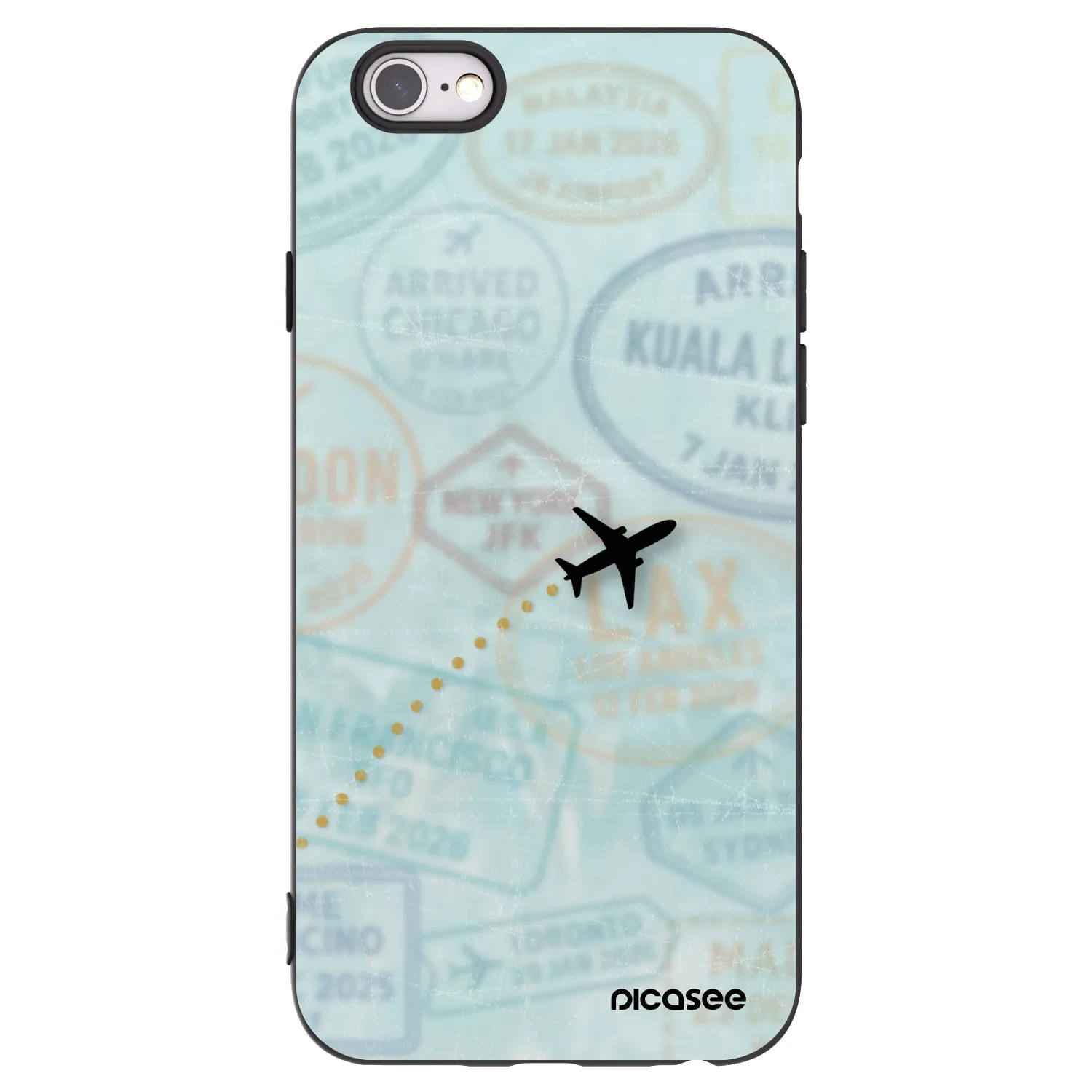 Picasee crna silikonska maskica za Apple iPhone 6/6S - FLIGHT PATH
