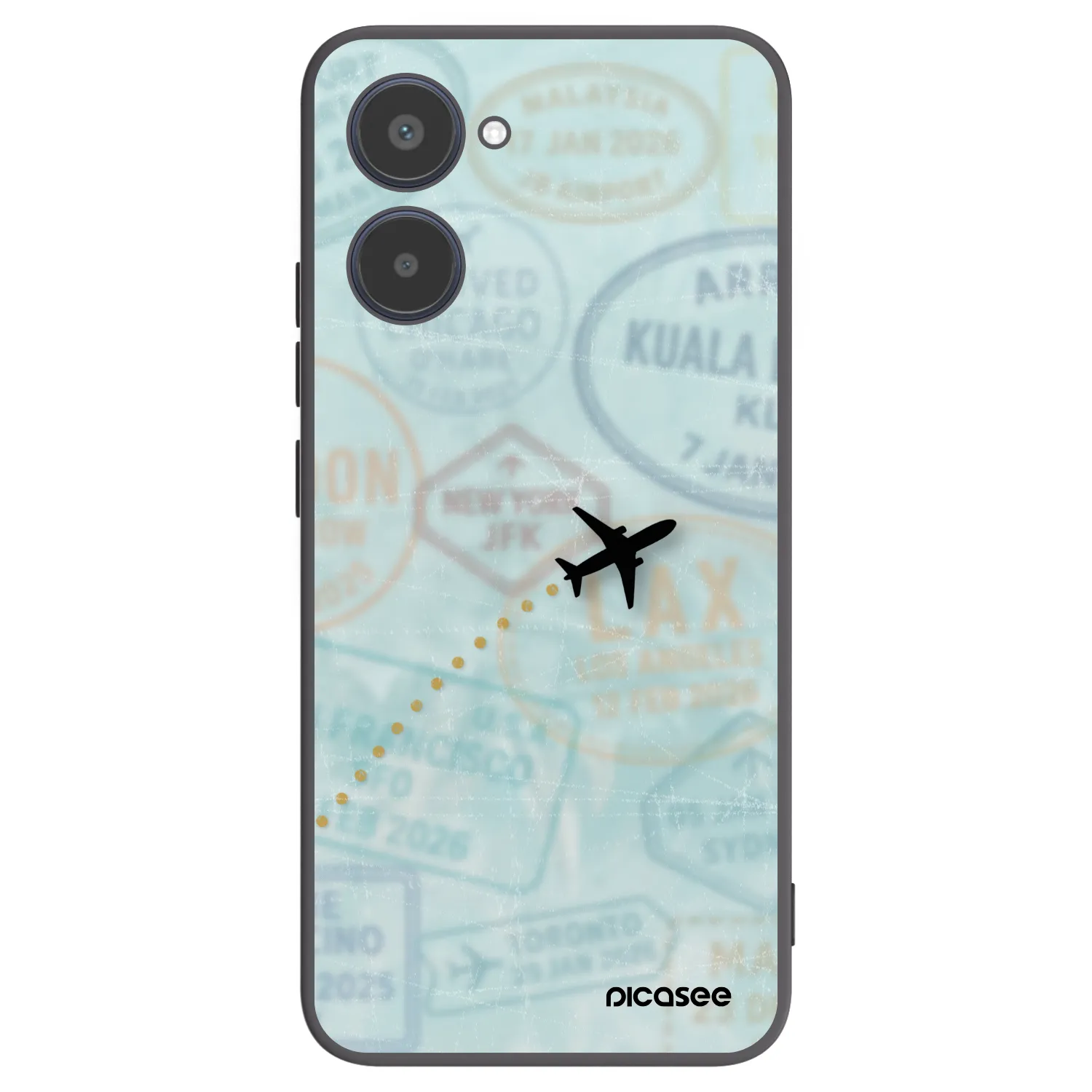 Picasee crna silikonska maskica za Realme 10 4G - FLIGHT PATH