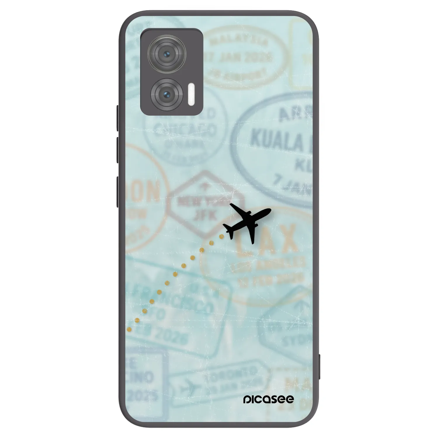Picasee crna silikonska maskica za Motorola Edge 30 Neo - FLIGHT PATH