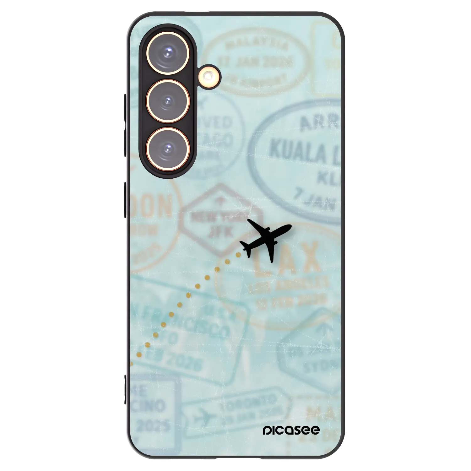 Picasee crna silikonska maskica za Samsung Galaxy S24 S921B 5G - FLIGHT PATH