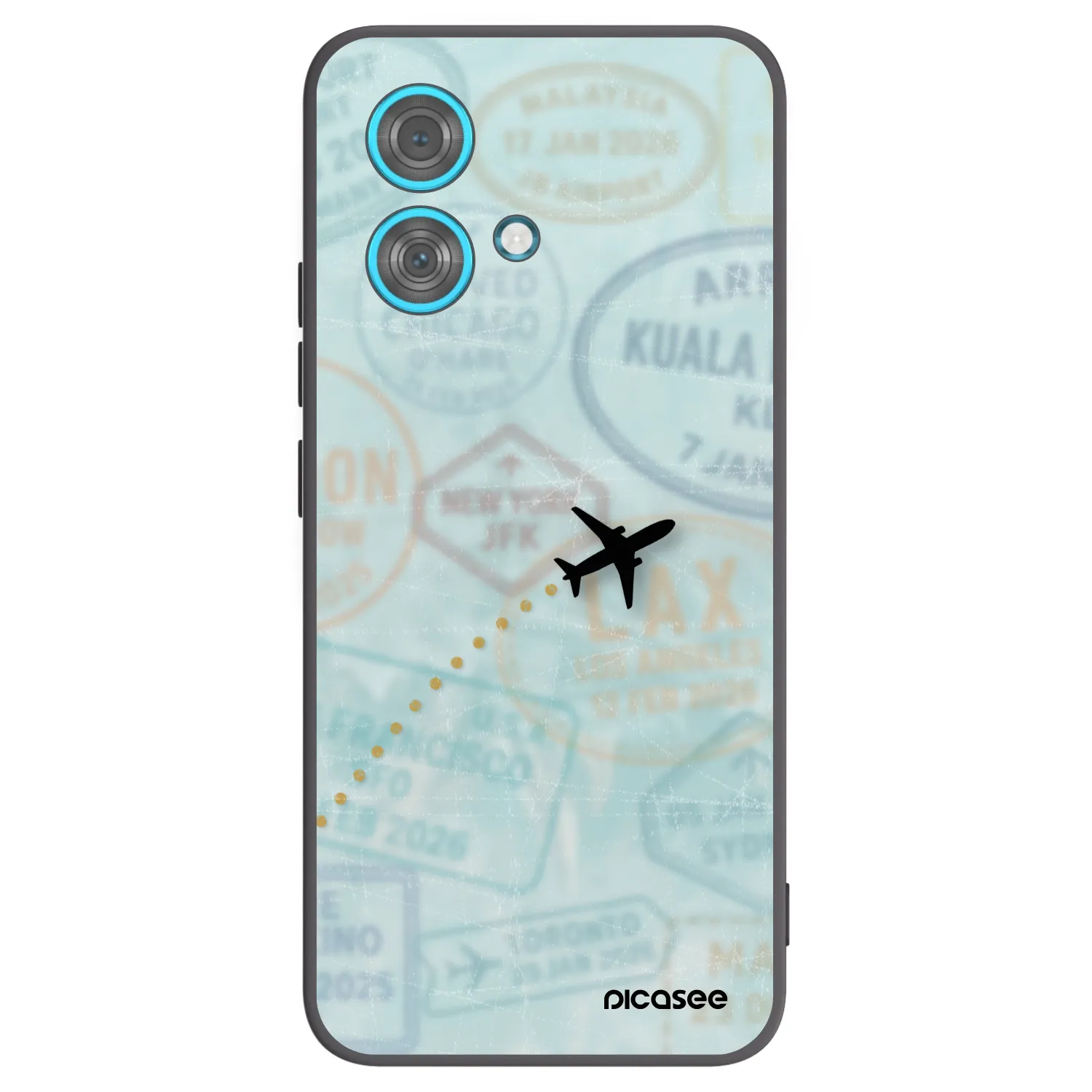 Picasee crna silikonska maskica za Motorola Edge 40 Neo - FLIGHT PATH
