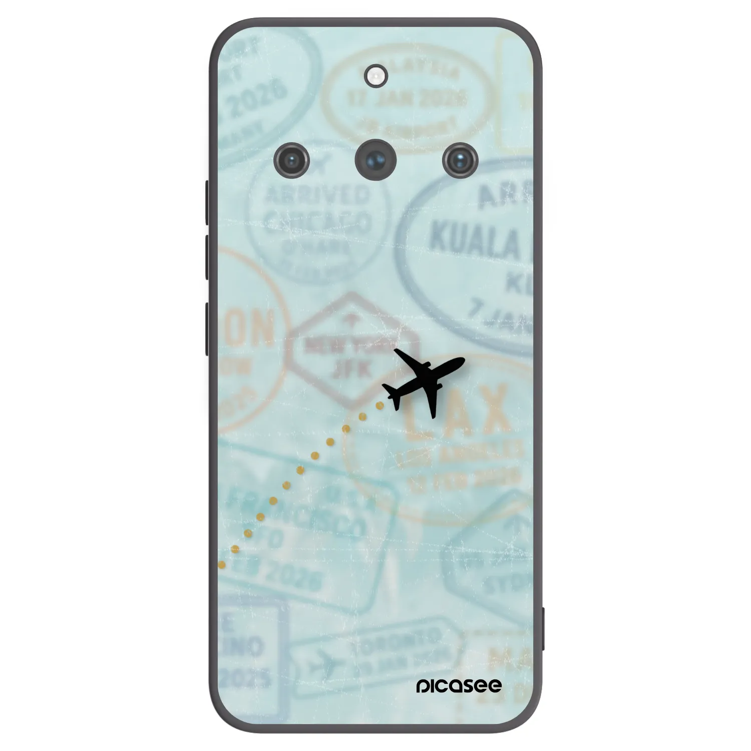 Picasee crna silikonska maskica za Realme 11 Pro+ - FLIGHT PATH