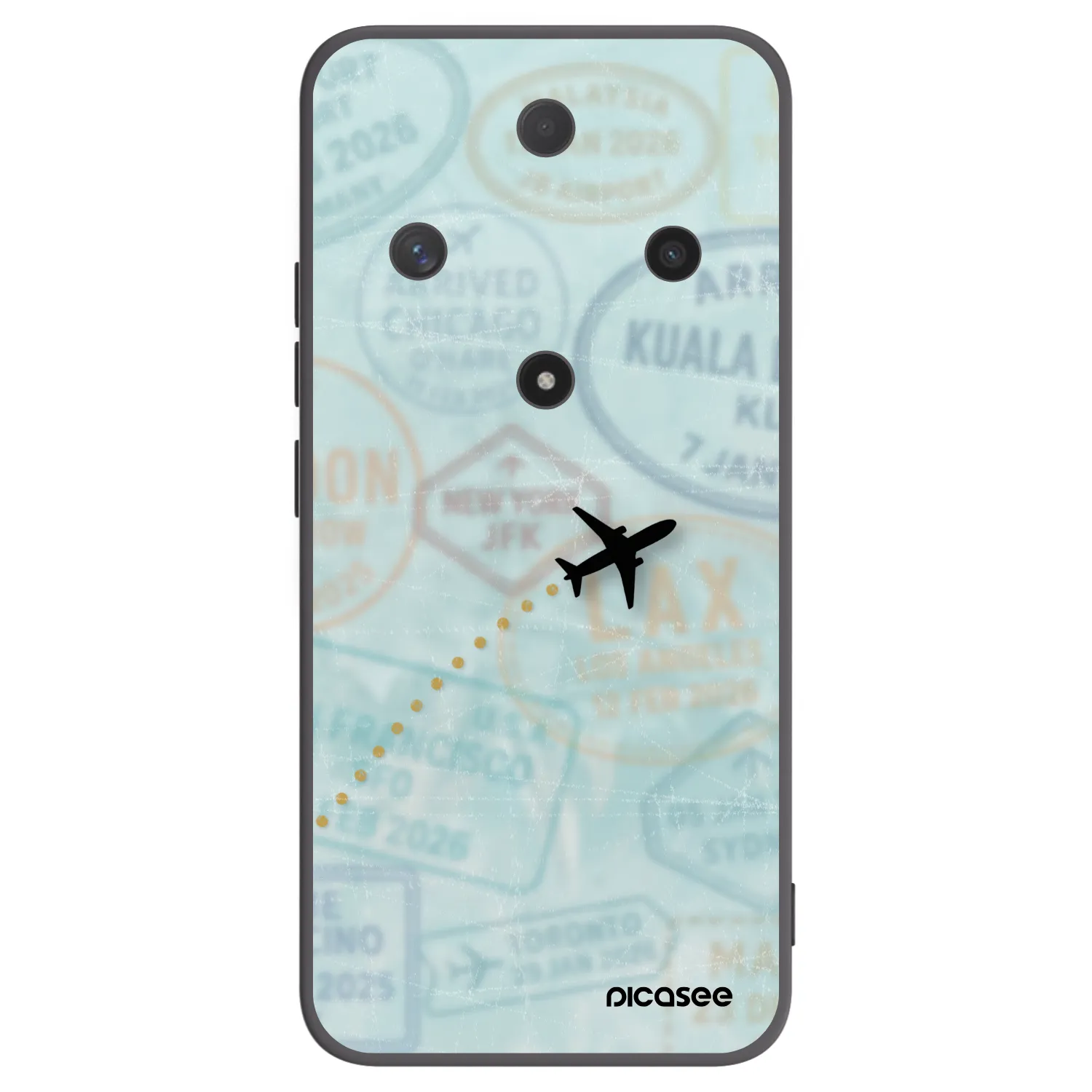 Picasee crna silikonska maskica za Honor Magic6 Lite 5G - FLIGHT PATH
