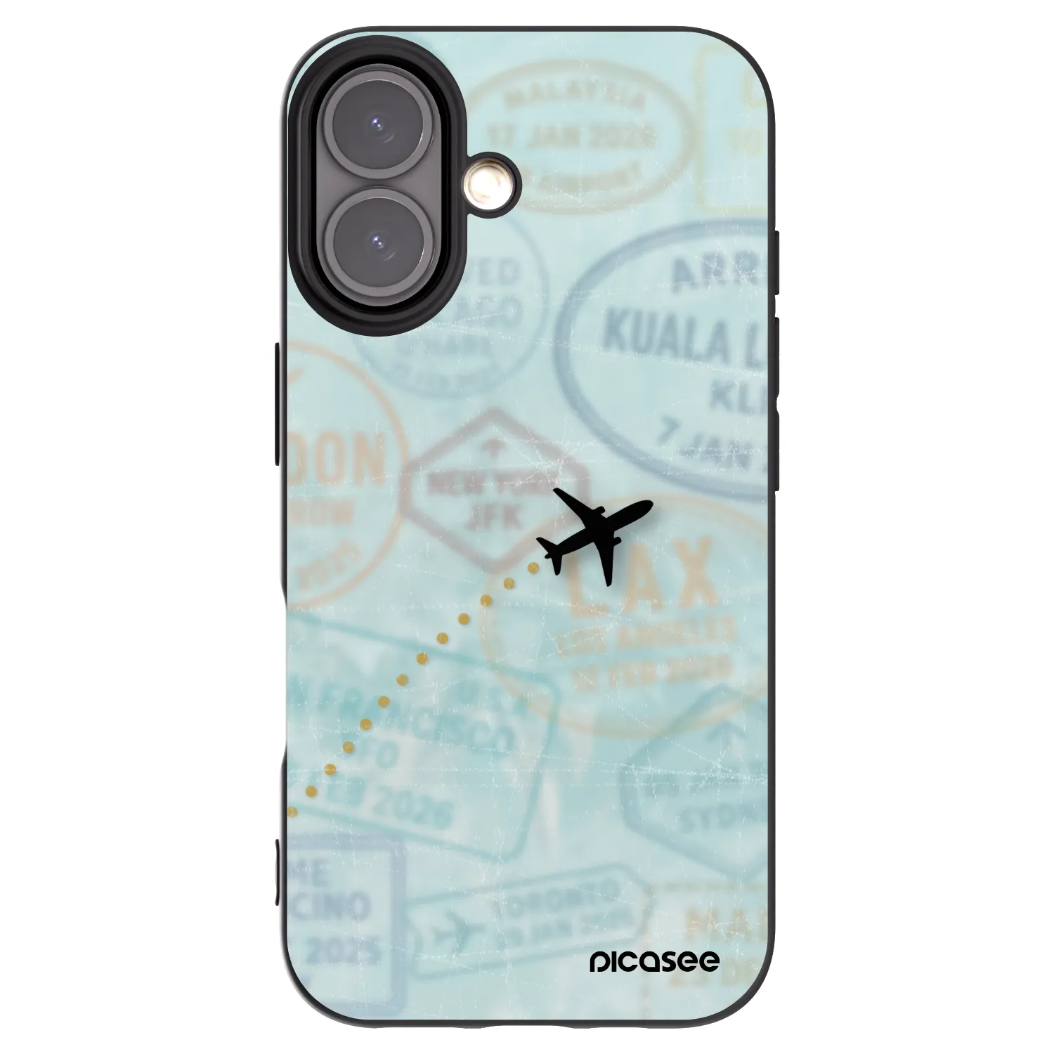 Picasee crna silikonska maskica za Apple iPhone 16 - FLIGHT PATH