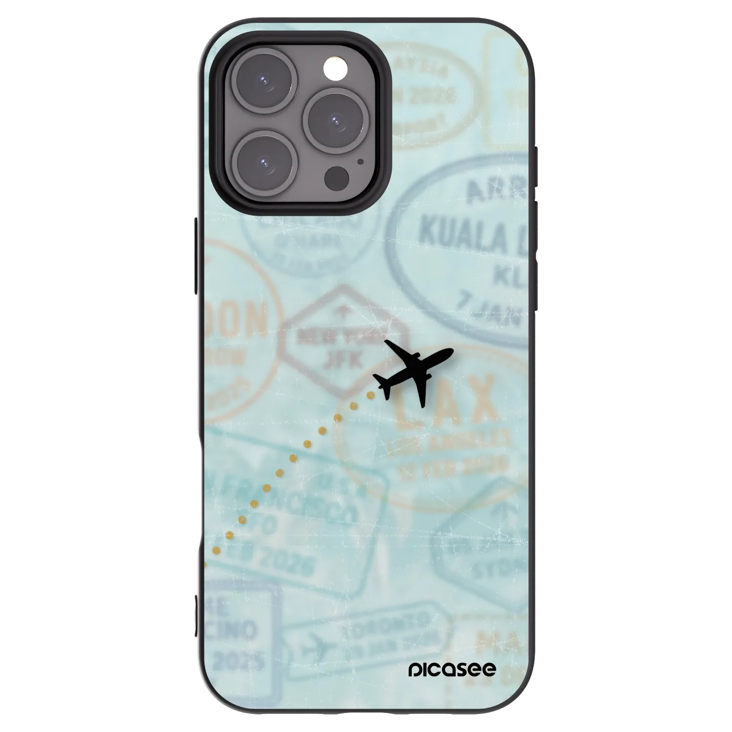 Picasee crna silikonska maskica za Apple iPhone 16 Pro Max - FLIGHT PATH