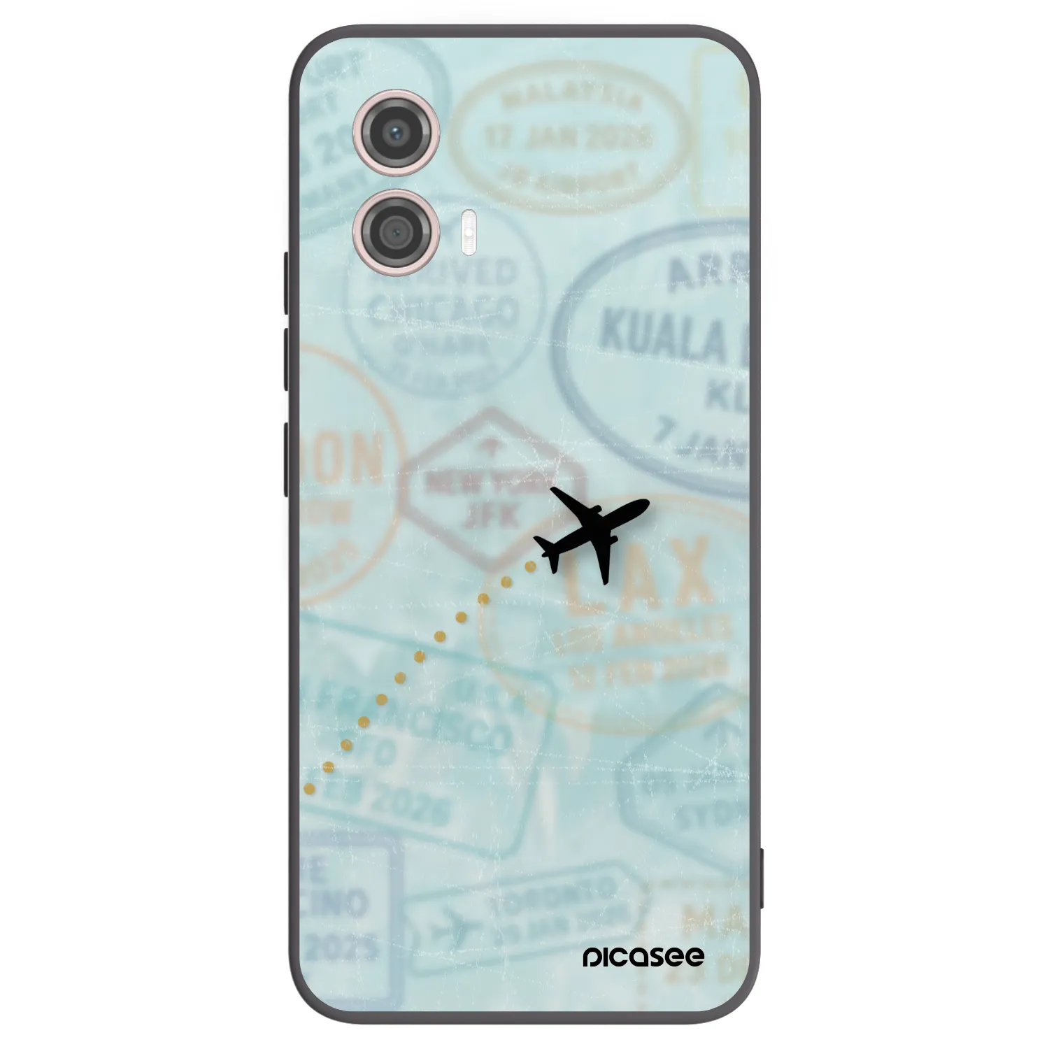 Picasee crna silikonska maskica za Motorola Moto G53 5G - FLIGHT PATH