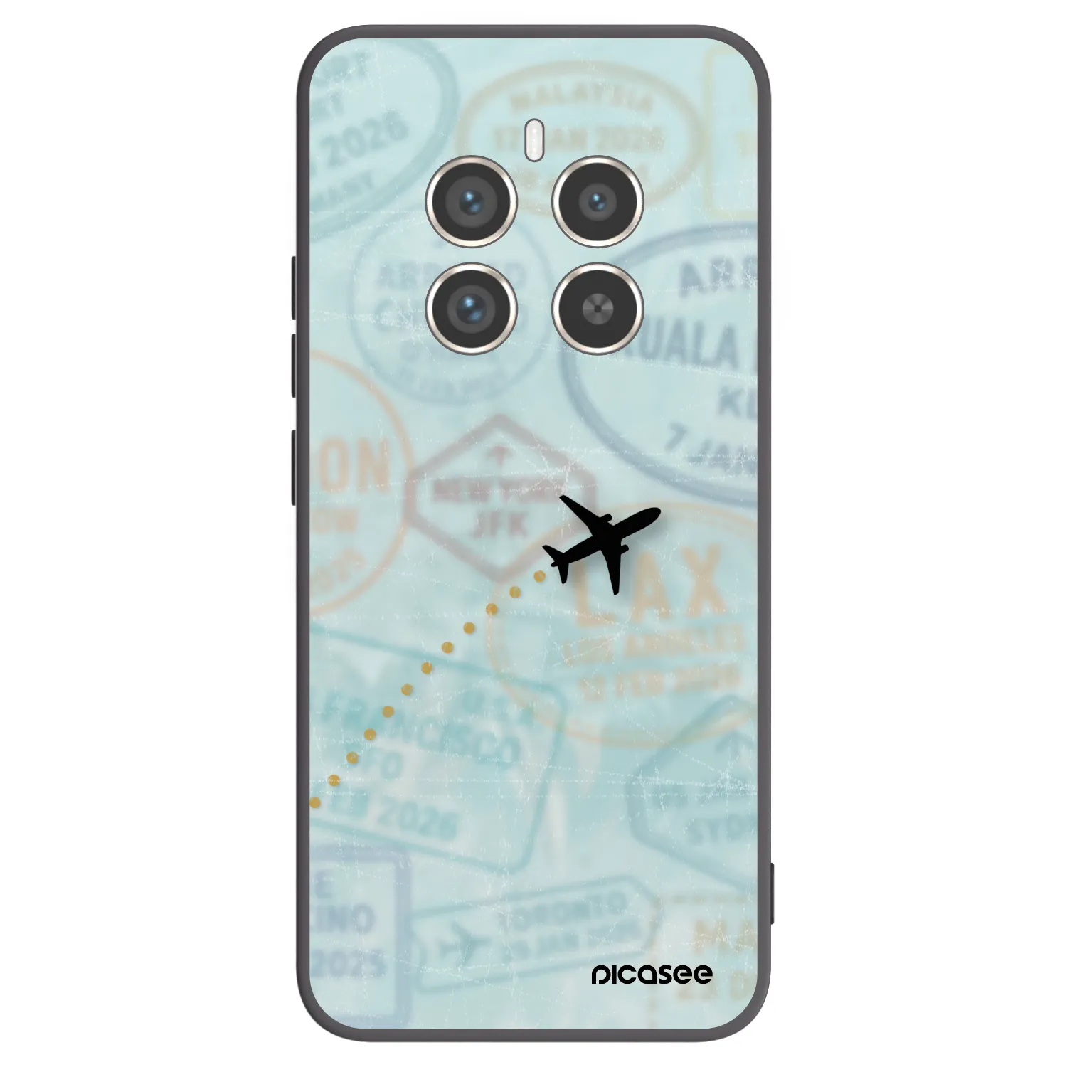 Picasee crna silikonska maskica za Realme 12 Pro 5G - FLIGHT PATH