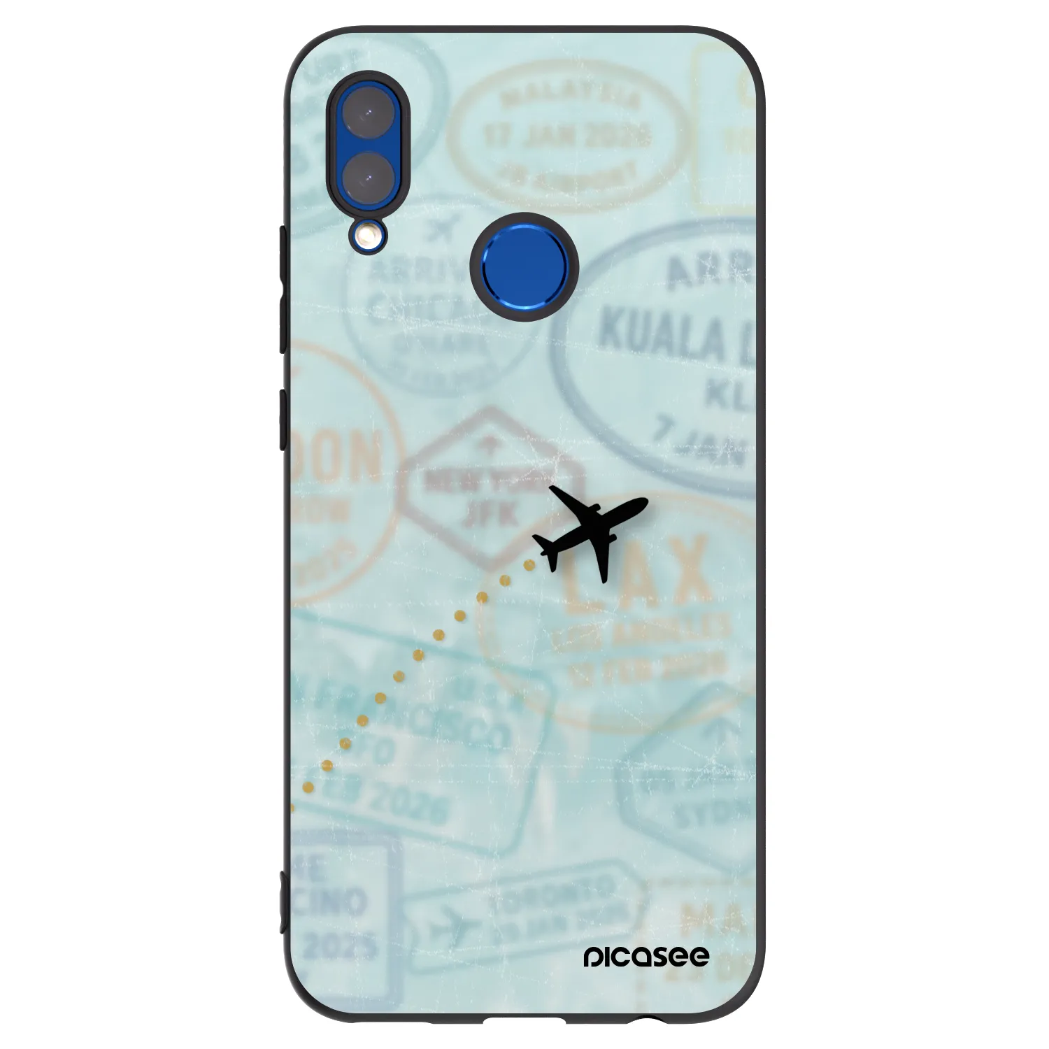 Picasee crna silikonska maskica za Honor 10 Lite - FLIGHT PATH