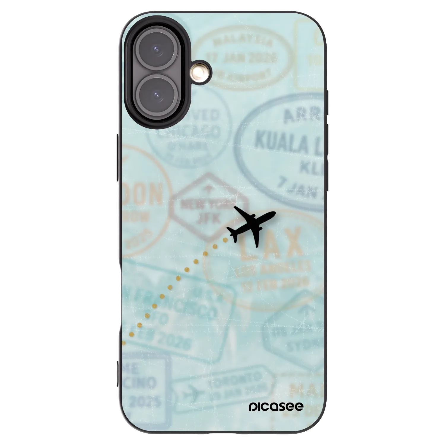 Picasee crna silikonska maskica za Apple iPhone 16 Plus - FLIGHT PATH