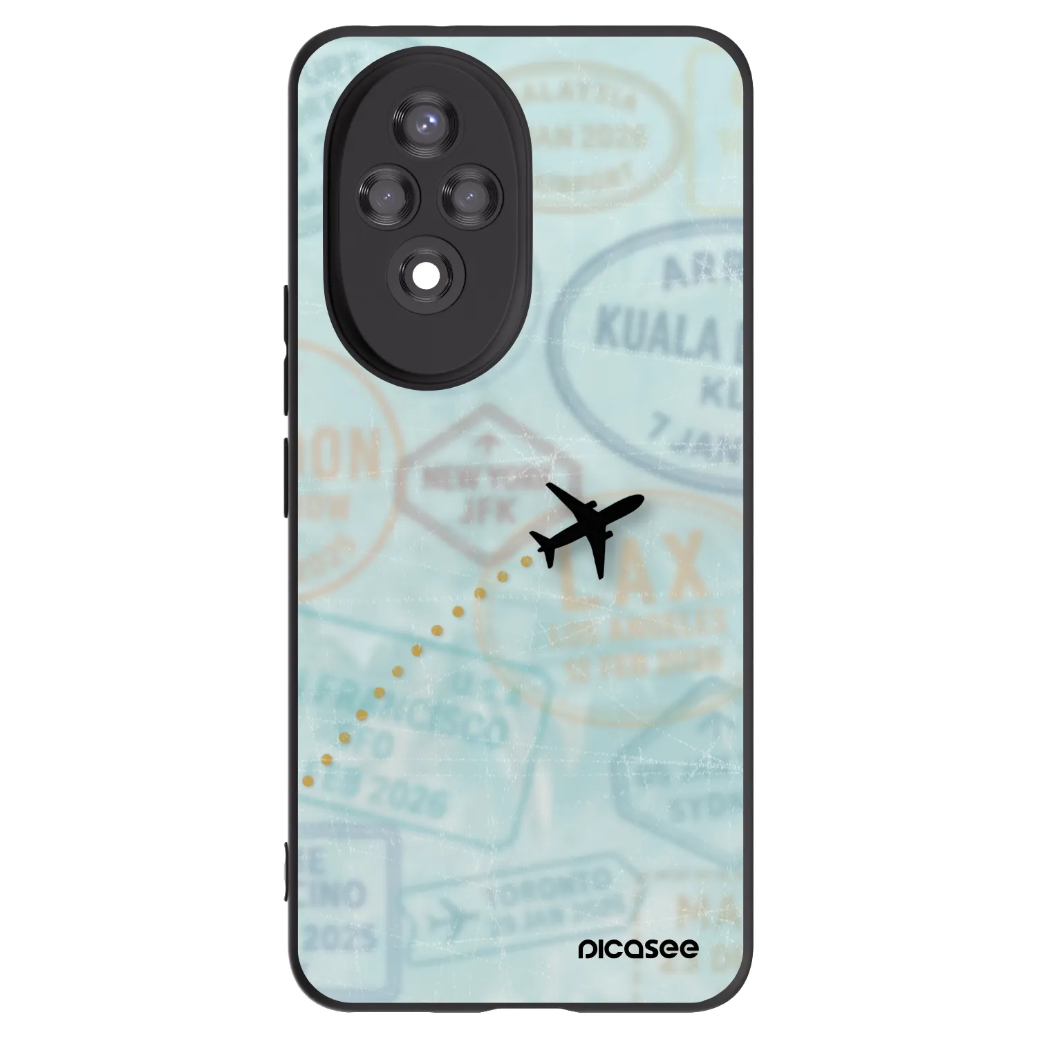 Picasee crna silikonska maskica za Honor 200 Pro 5G - FLIGHT PATH