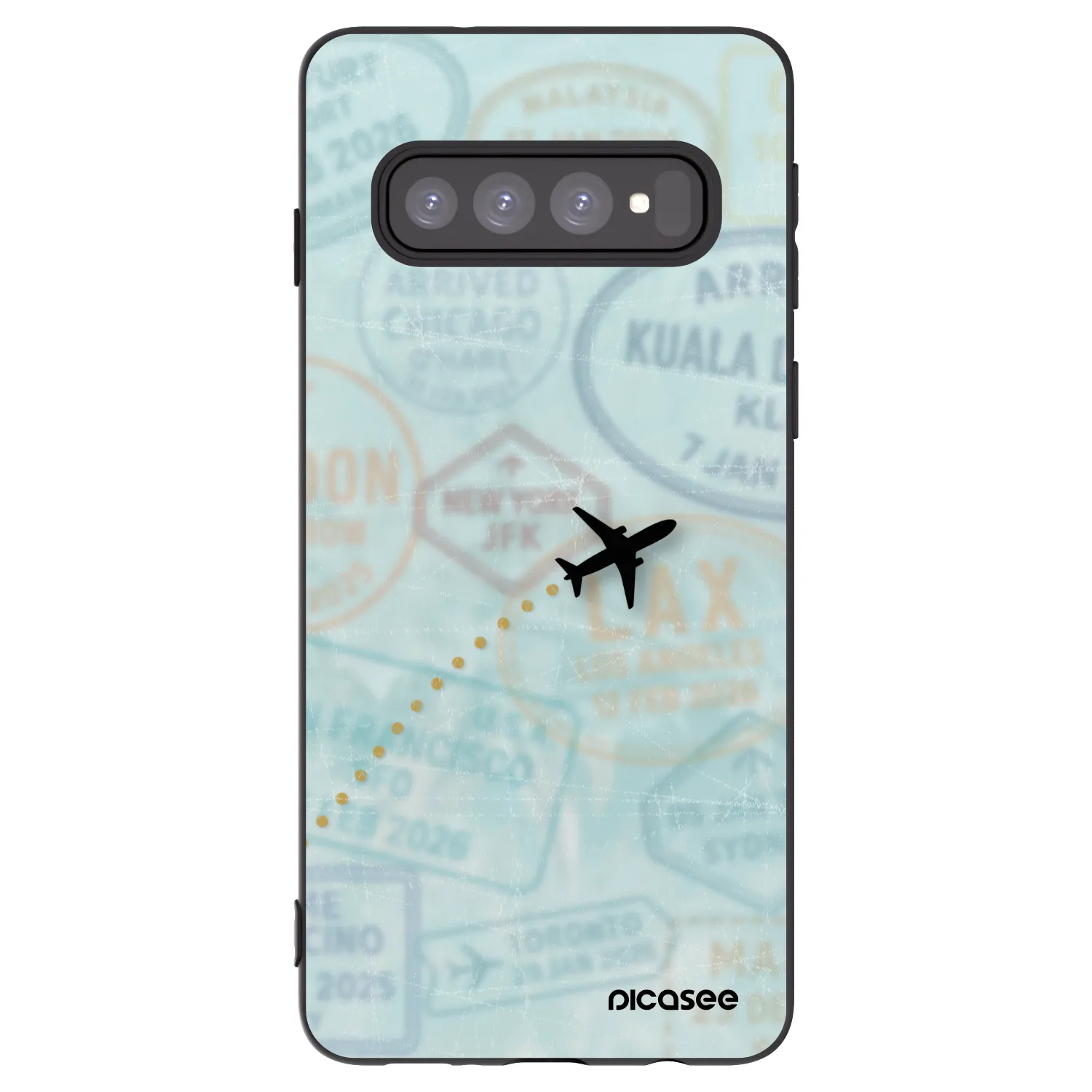Picasee crna silikonska maskica za Samsung Galaxy S10 G973 - FLIGHT PATH