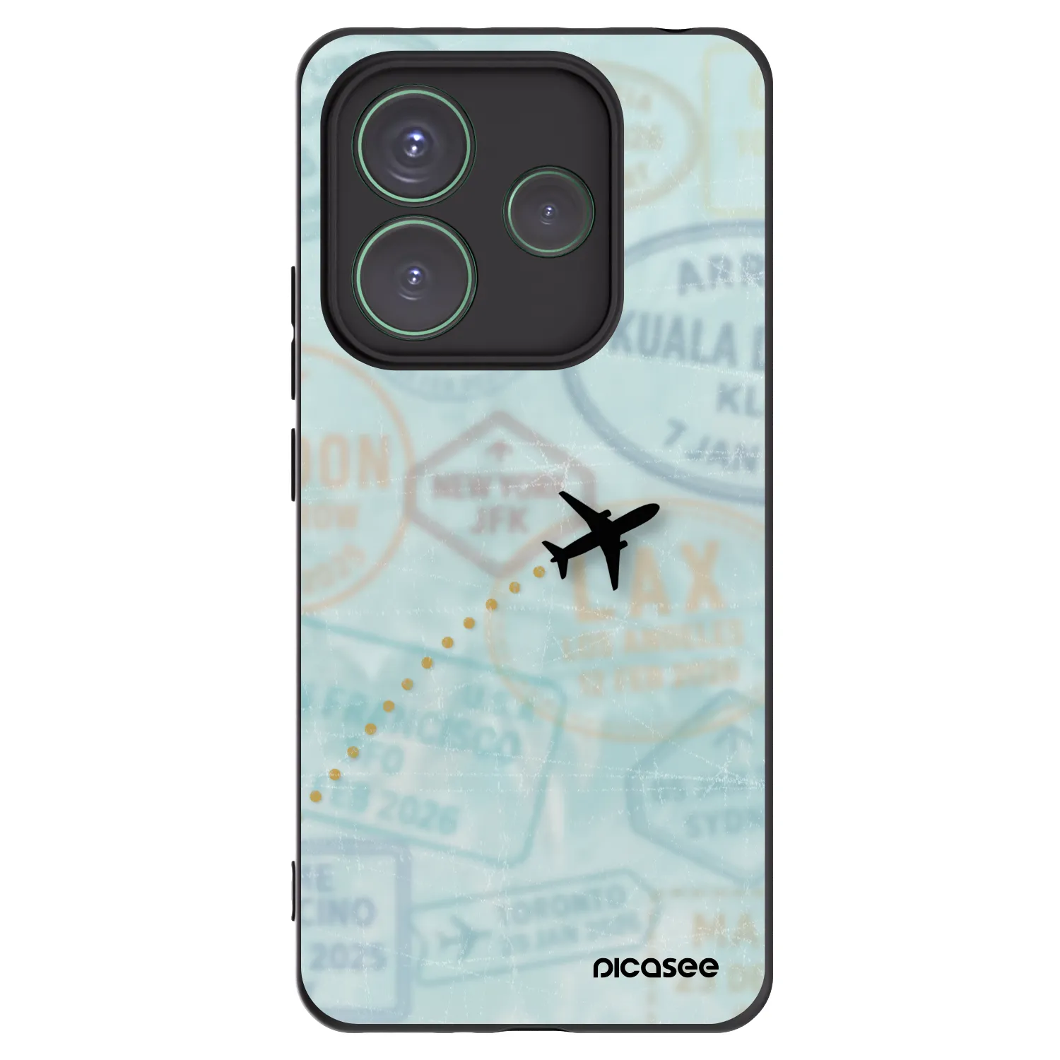 Picasee crna silikonska maskica za Xiaomi Redmi Note 14 5G - FLIGHT PATH