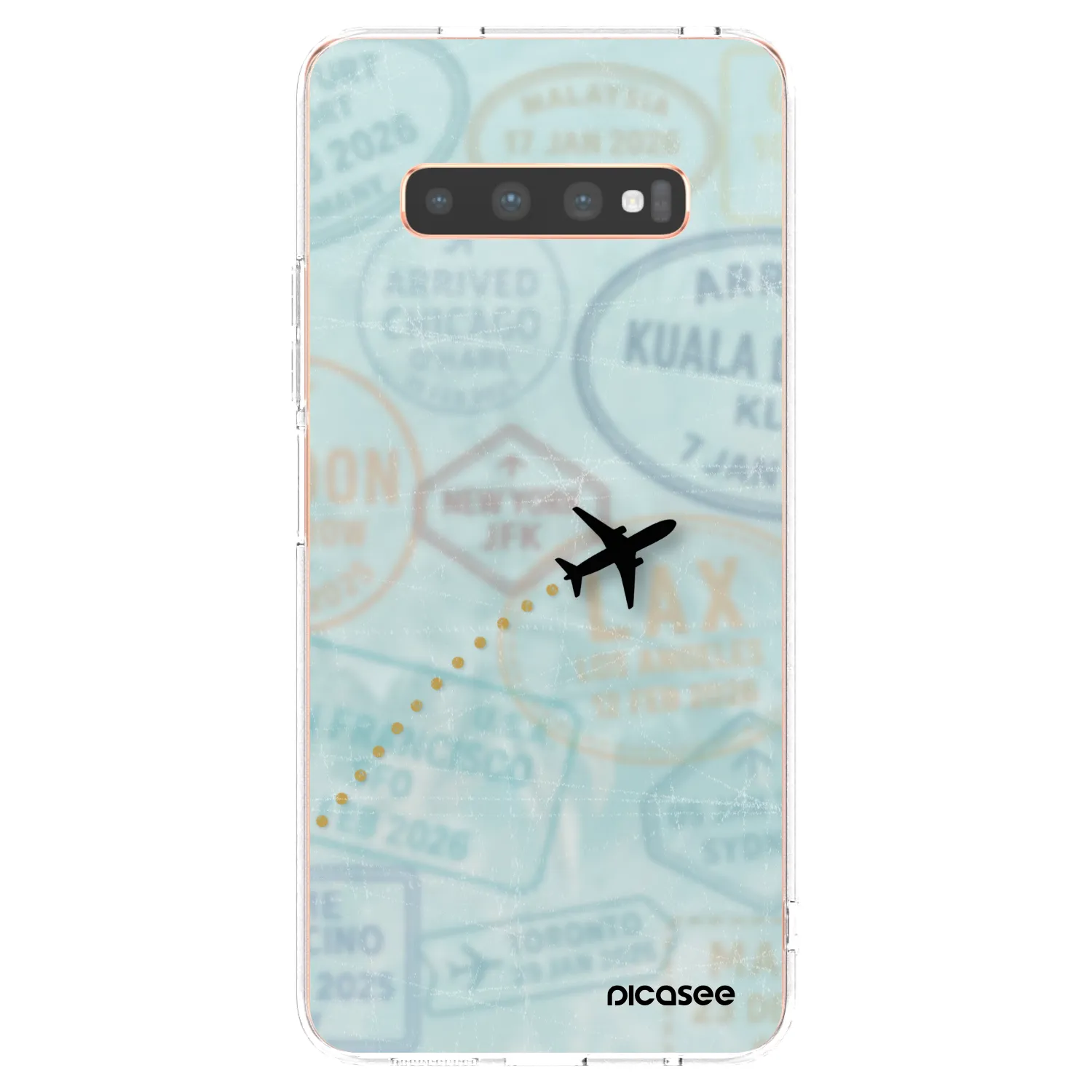 Picasee silikonska prozirna maskica za Samsung Galaxy S10 Plus G975 - FLIGHT PATH
