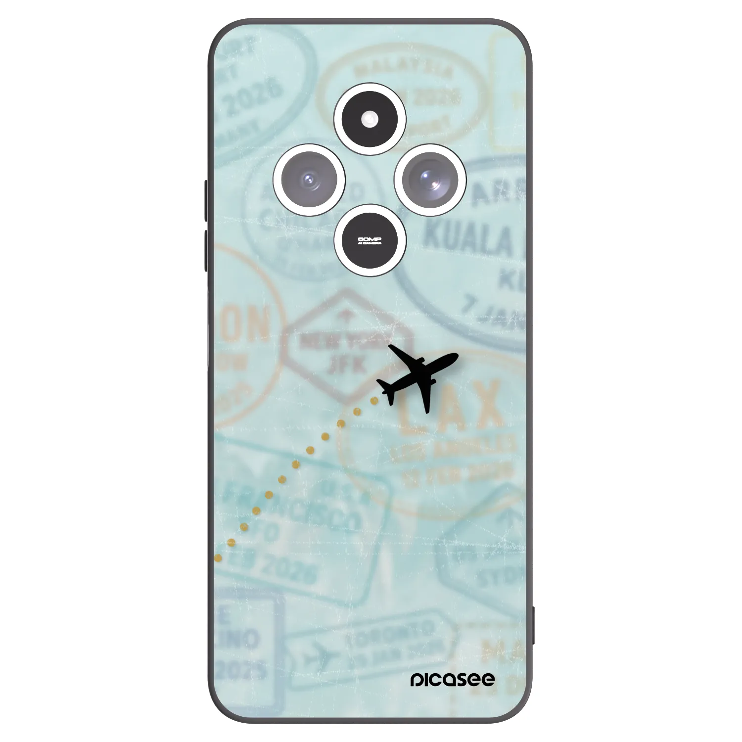 Picasee crna silikonska maskica za Xiaomi Redmi 14C - FLIGHT PATH