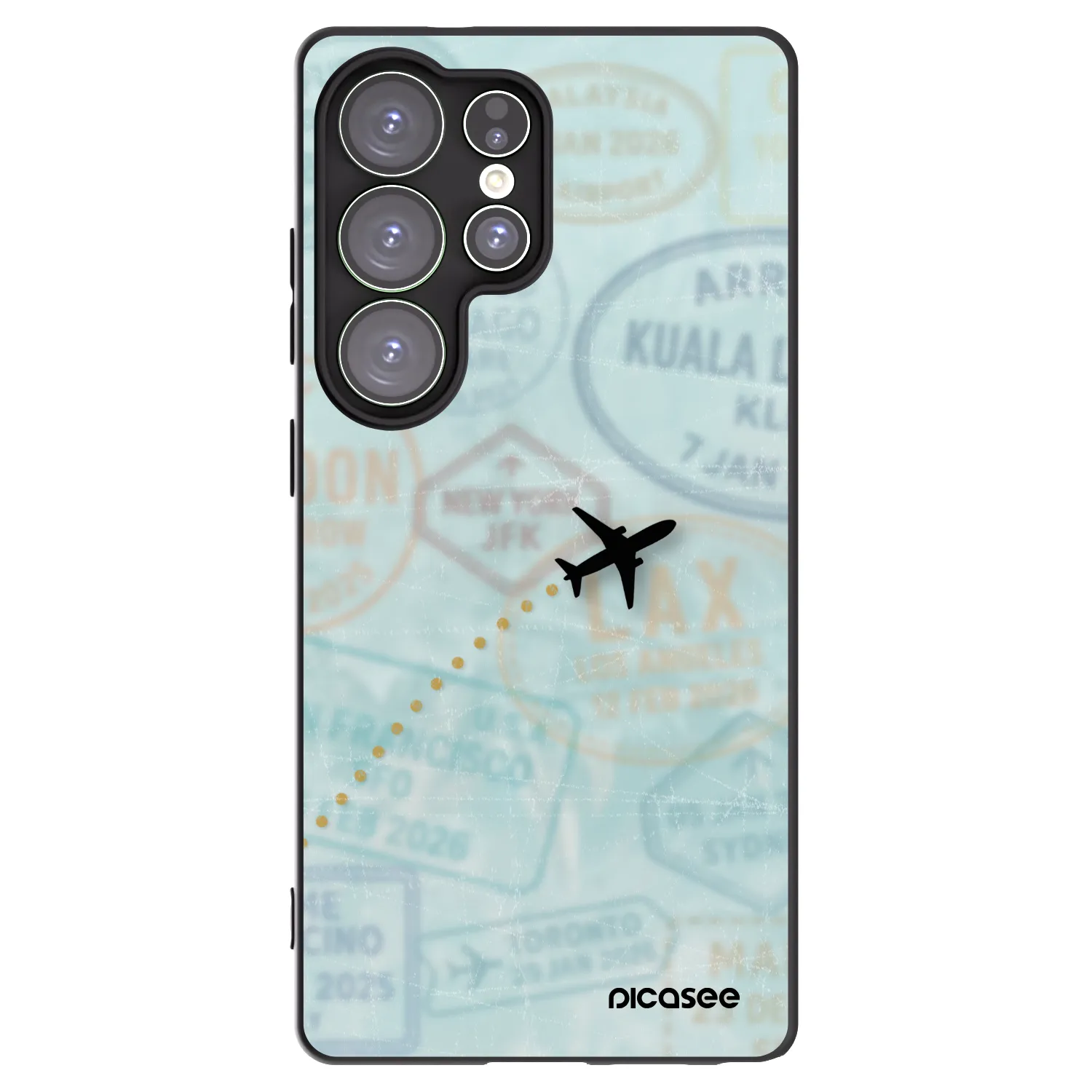 Picasee crna silikonska maskica za Samsung Galaxy S25 Ultra 5G - FLIGHT PATH