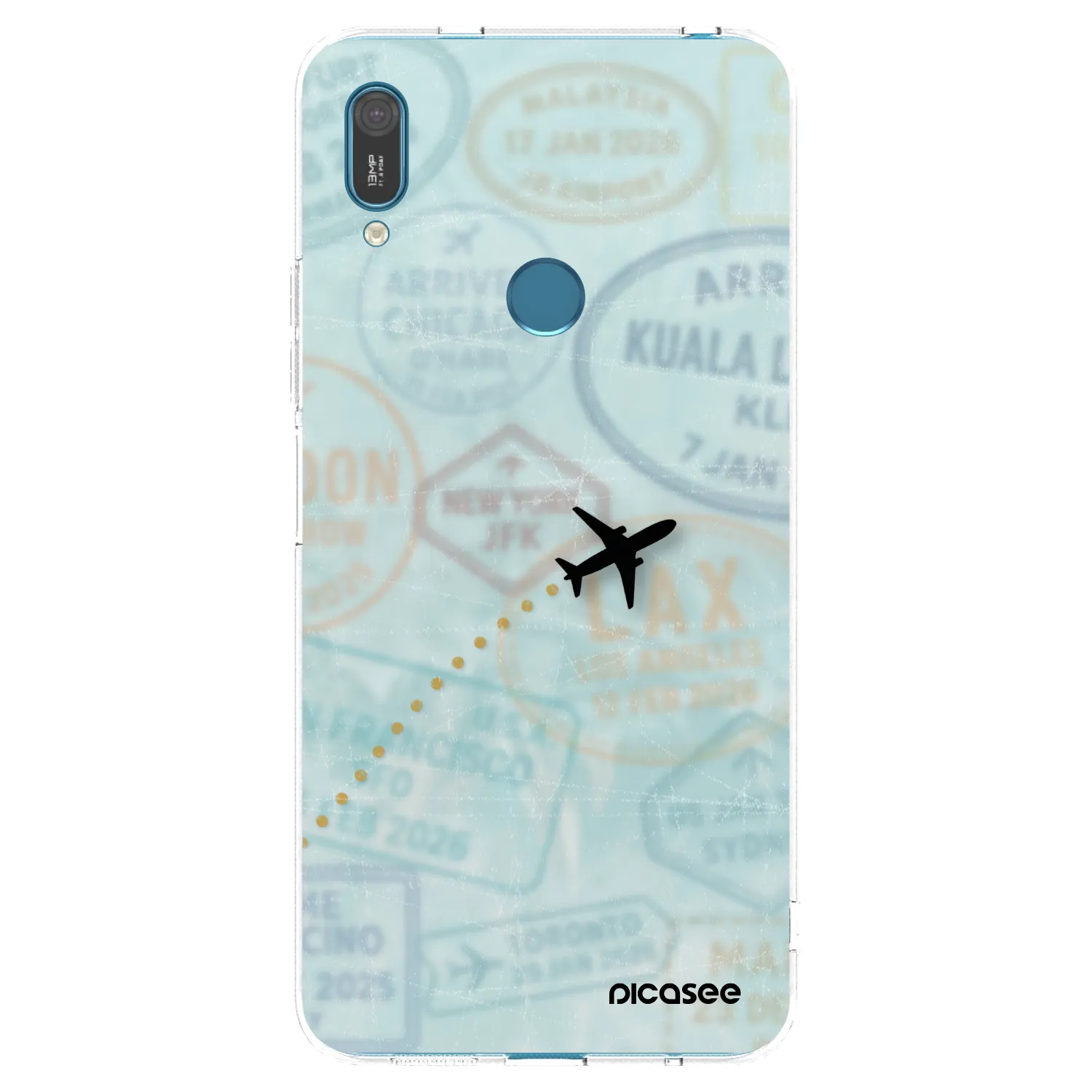 Picasee silikonska prozirna maskica za Huawei Y7 2019 - FLIGHT PATH