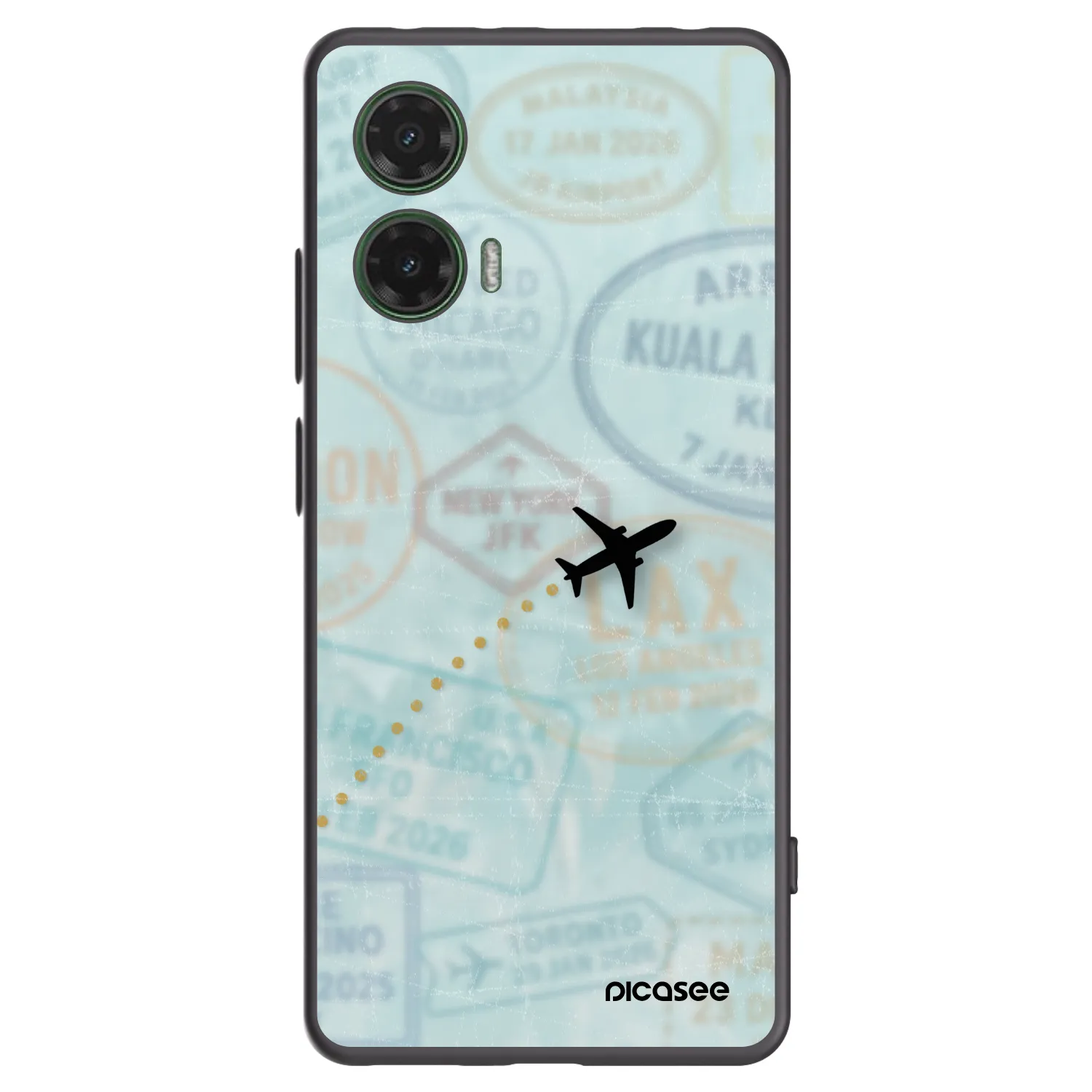 Picasee crna silikonska maskica za Motorola Moto G35 5G - FLIGHT PATH