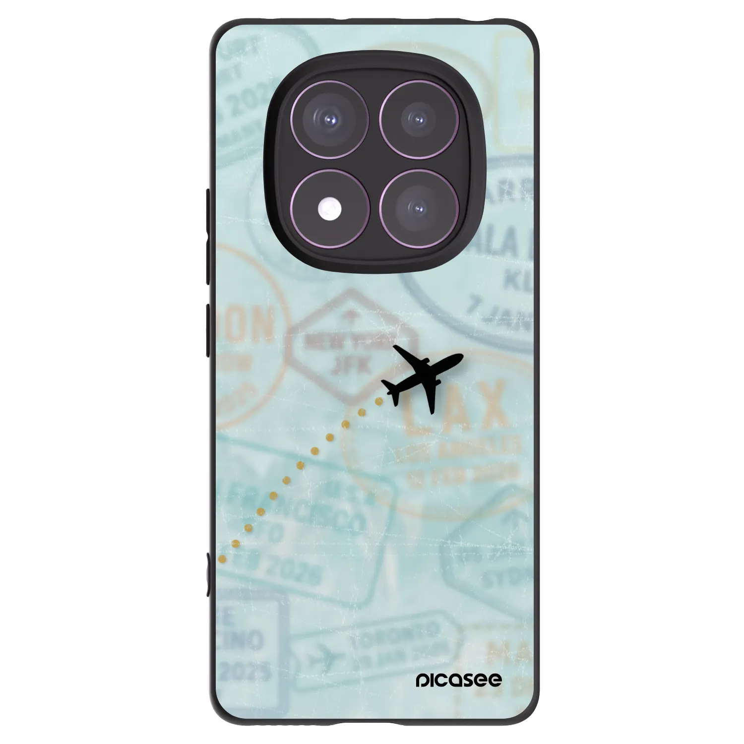 Picasee crna silikonska maskica za Xiaomi Redmi Note 14 Pro 4G - FLIGHT PATH