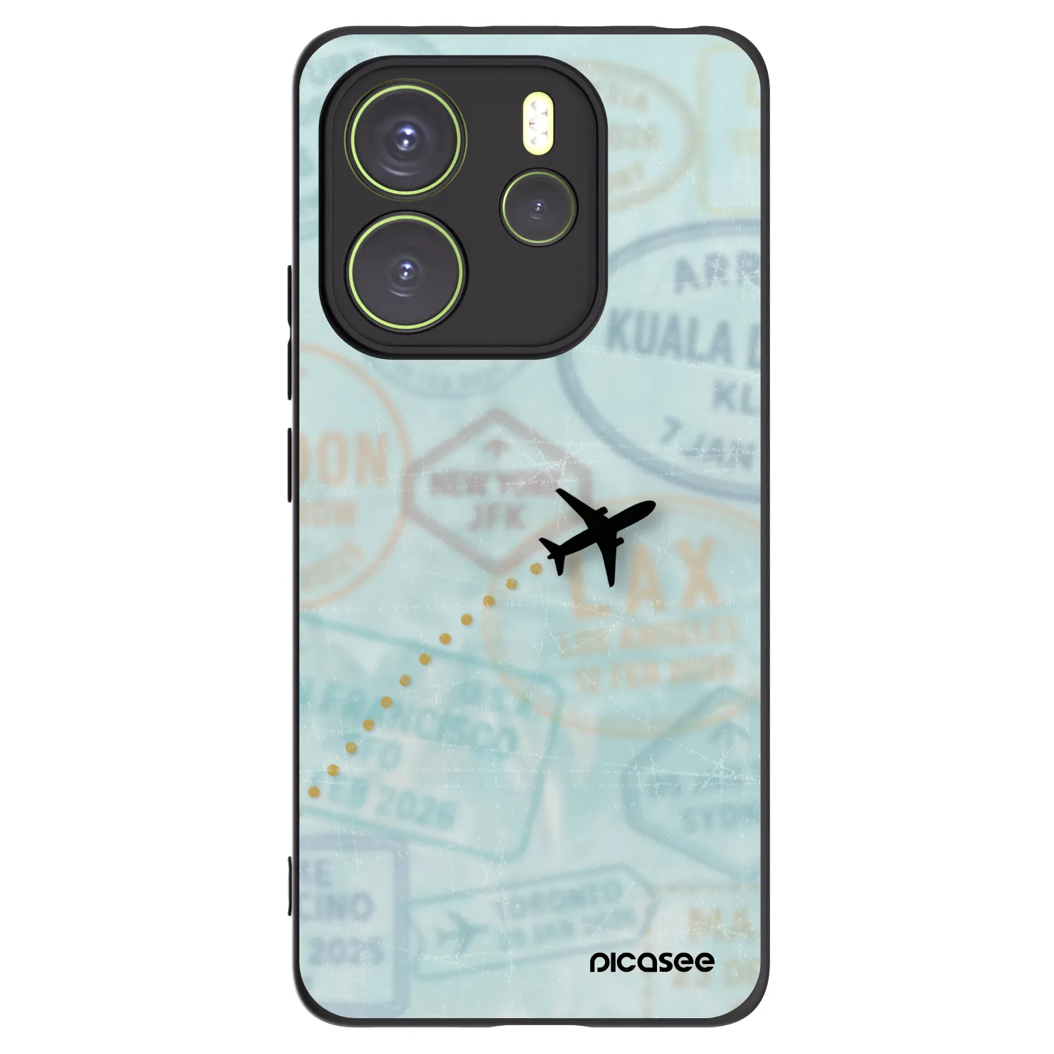 Picasee crna silikonska maskica za Xiaomi Redmi Note 14 4G - FLIGHT PATH