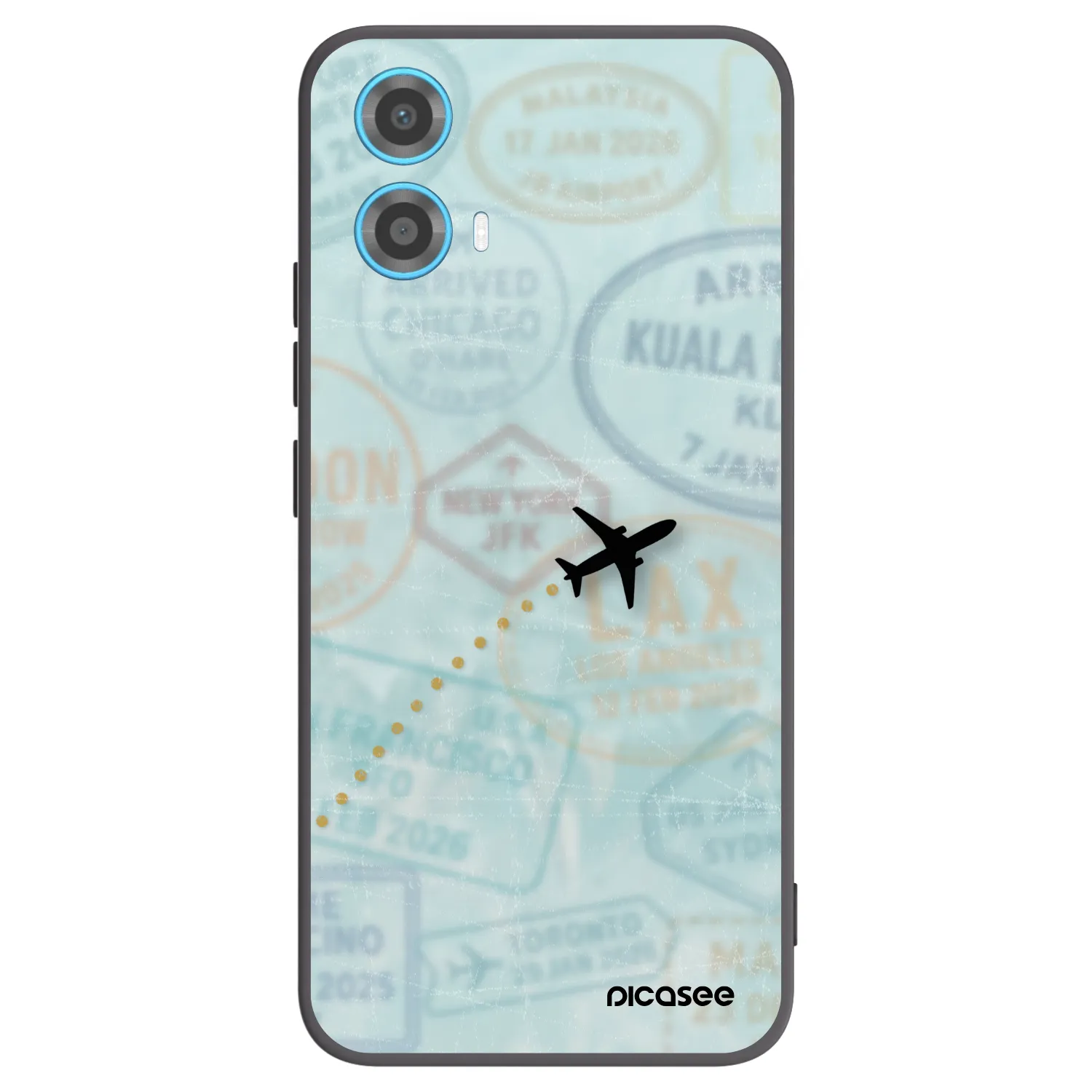 Picasee crna silikonska maskica za Motorola Moto G34 5G - FLIGHT PATH