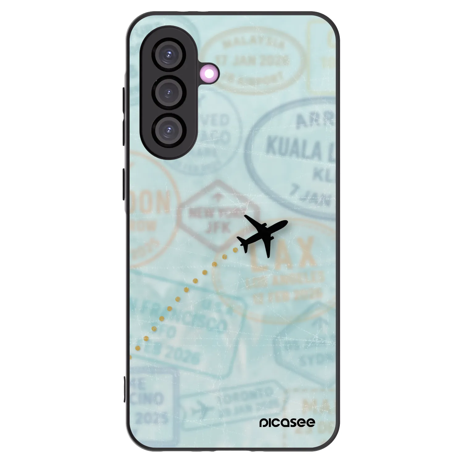Picasee crna silikonska maskica za Samsung Galaxy A56 5G A566B - FLIGHT PATH