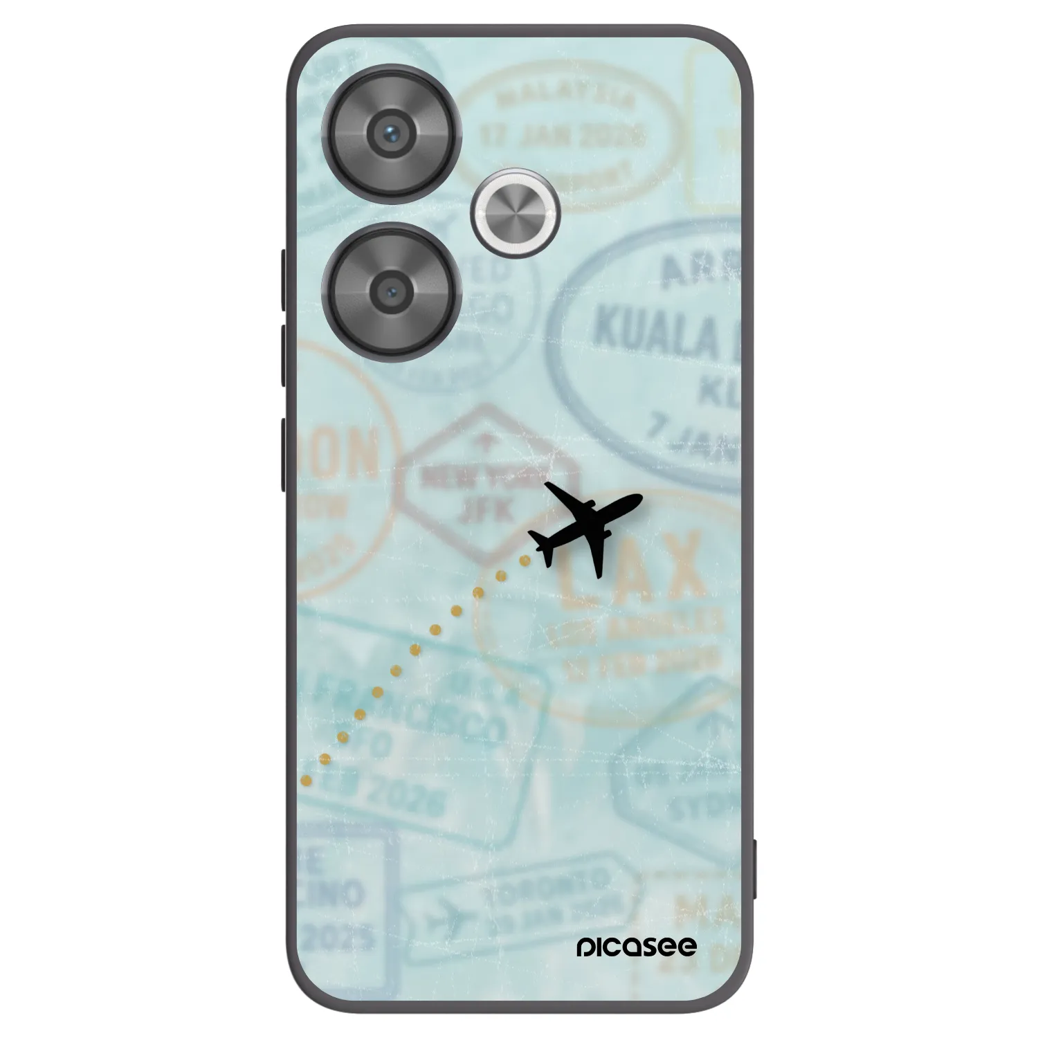 Picasee crna silikonska maskica za Xiaomi Poco F6 - FLIGHT PATH