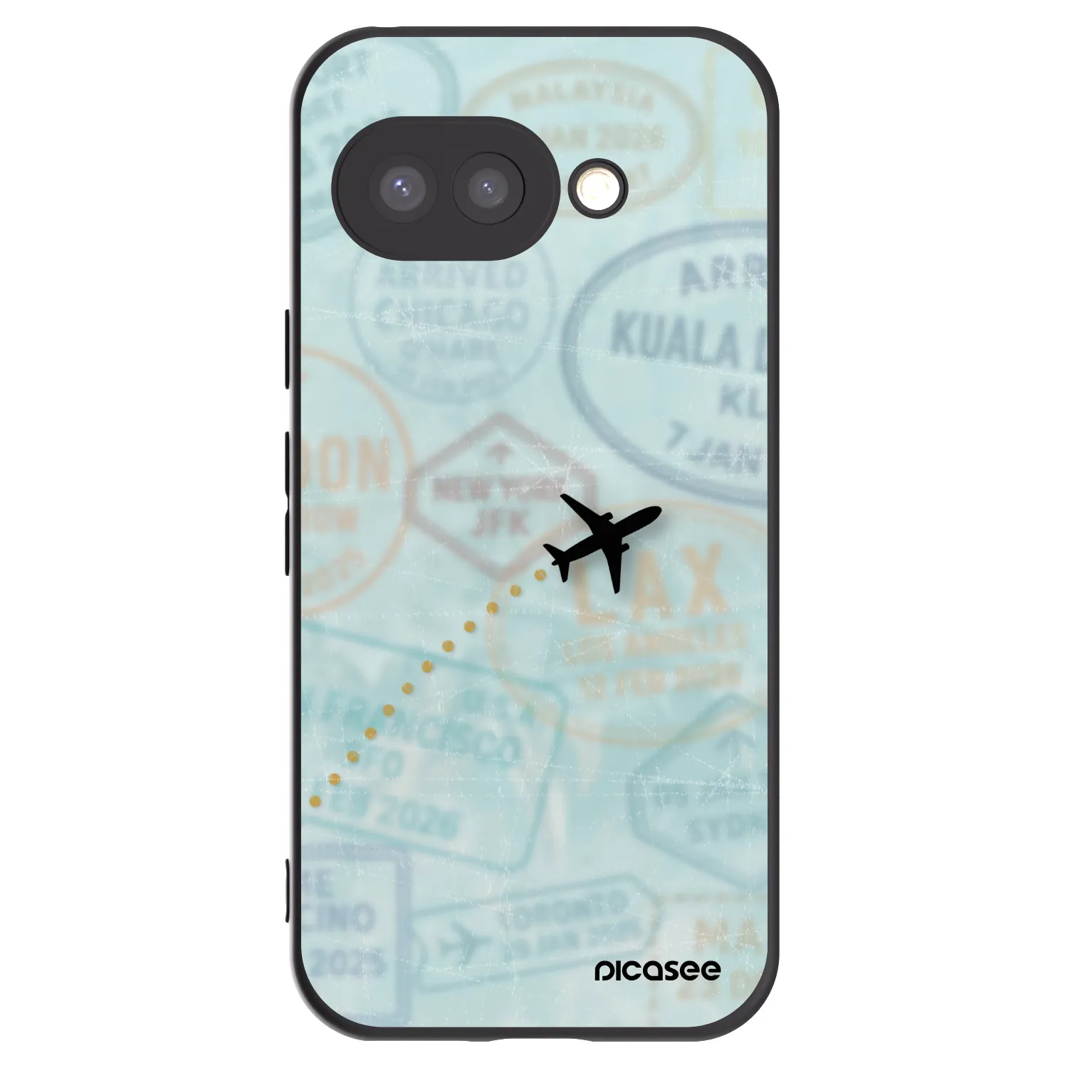 Picasee crna silikonska maskica za Google Pixel 9a - FLIGHT PATH