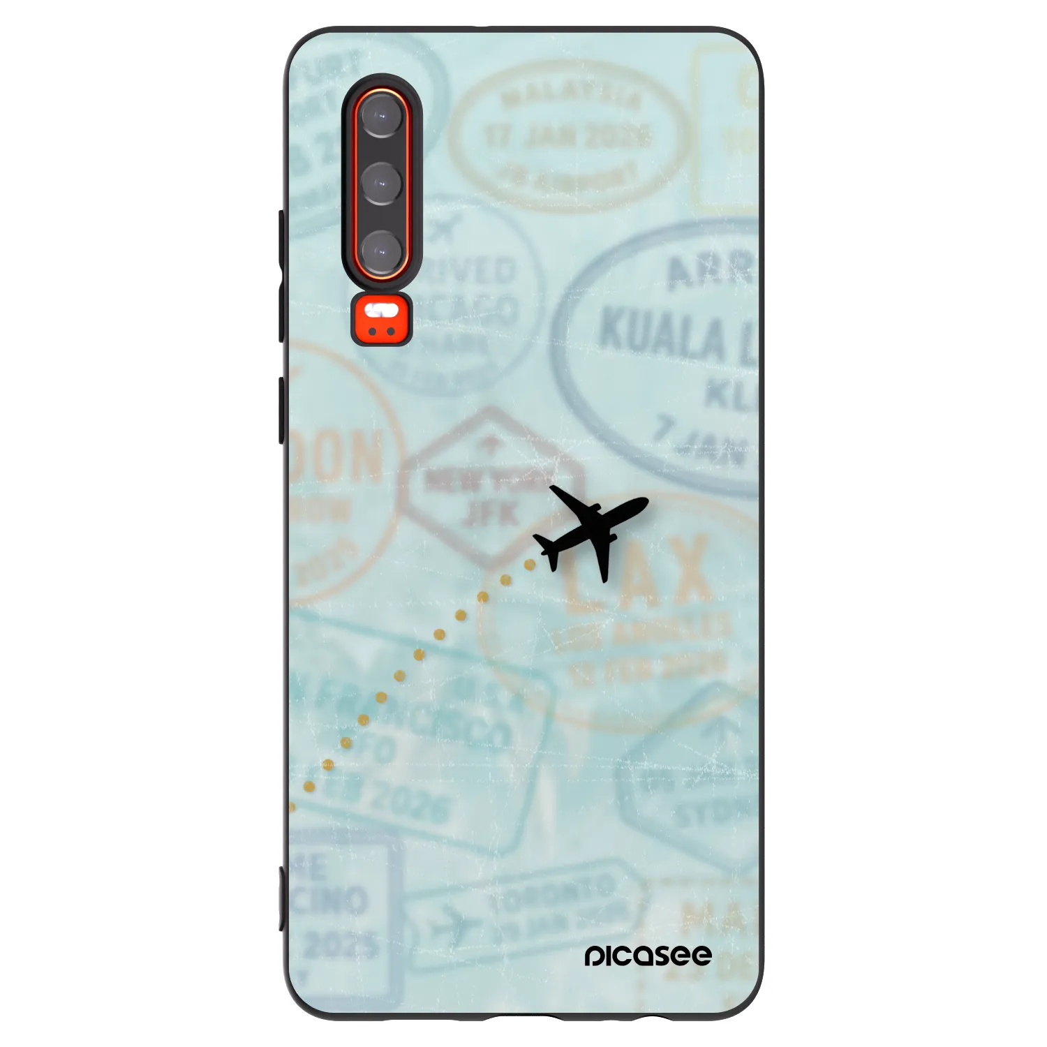 Picasee crna silikonska maskica za Huawei P30 - FLIGHT PATH